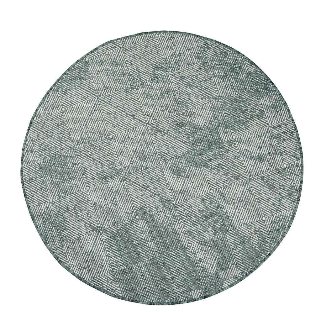 Carpet City Outdoorteppich »DUO RUG 5845«, rund, 5 mm Höhe, Wendeteppich Wetterfest In- & Outdoor, Balkon, Terrasse, Wohnzimmer