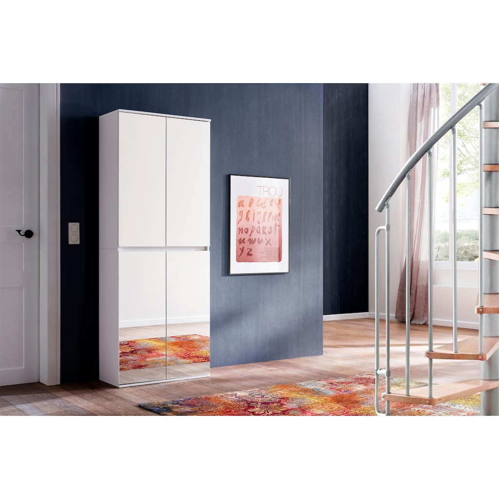 INOSIGN Garderobenschrank »Malcesine«, mit Spiegelfront, 1 Kleiderstange und 7 Böden, Breite 74 cm