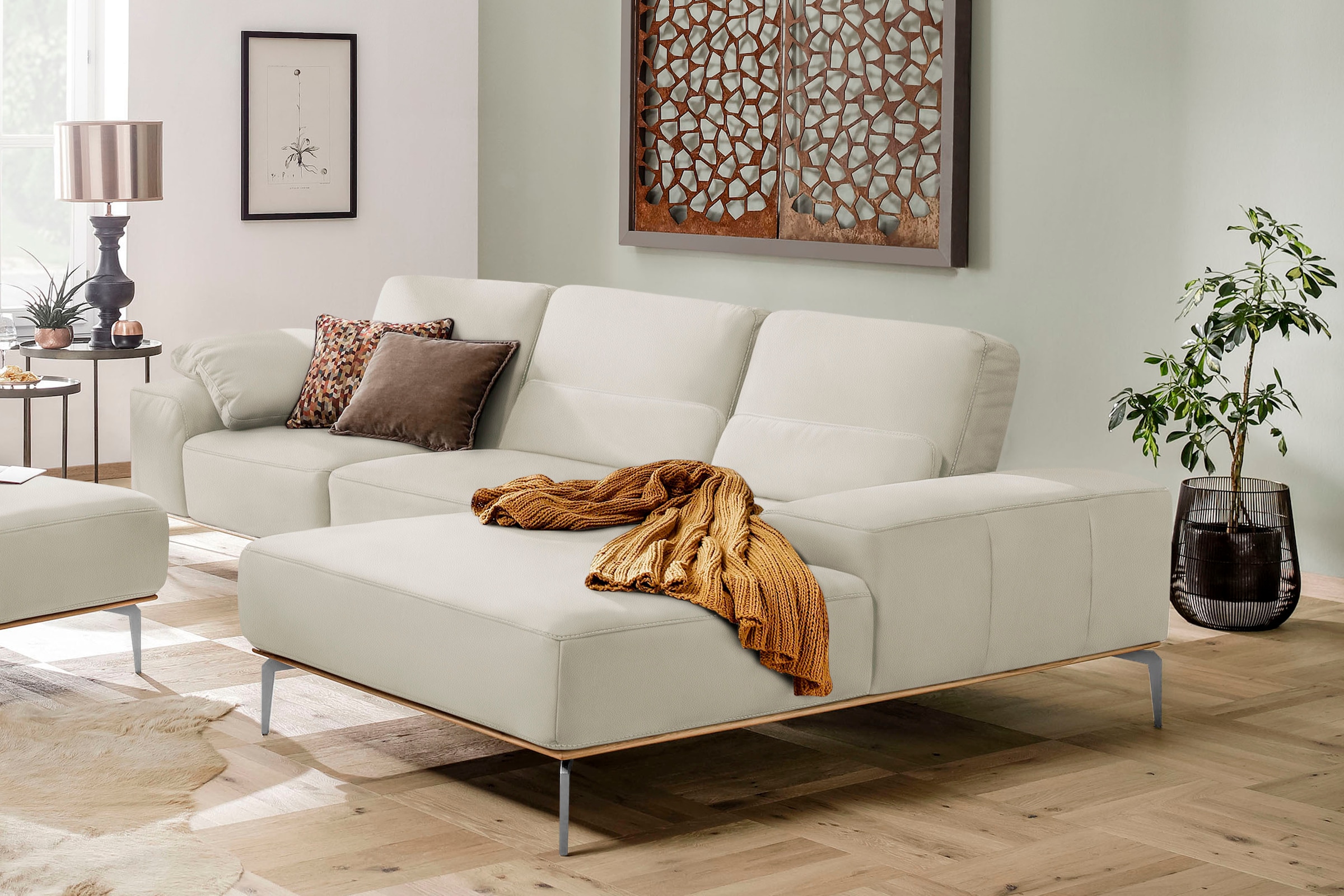 W.SCHILLIG Ecksofa "run", mit elegantem Holzsockel, Füße in Chrom glänzend, günstig online kaufen