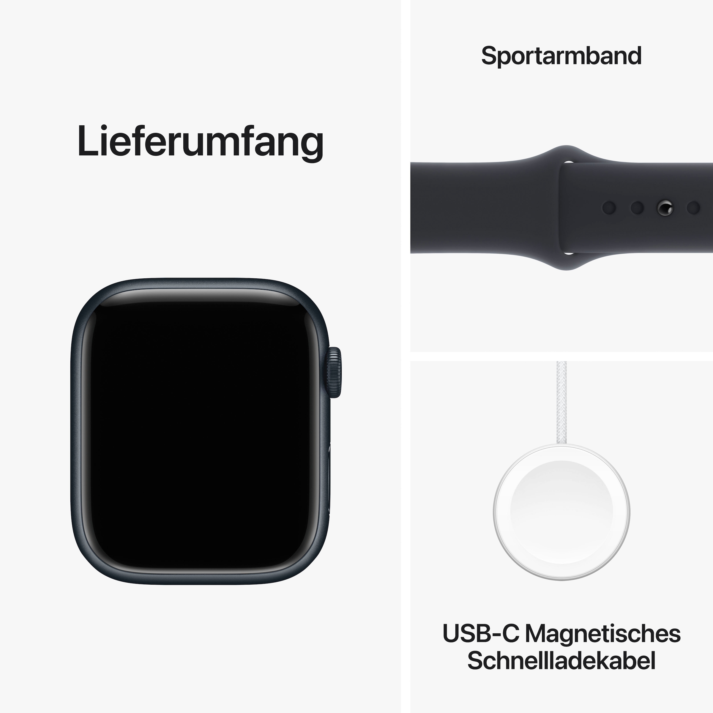 Apple Smartwatch »Watch Series 9 Aluminium«, (4,5 cm / 1,77 Zoll), Watch OS 10, Sport Band)