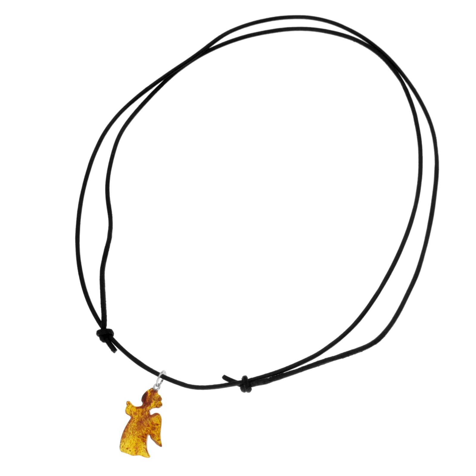 OSTSEE-SCHMUCK Kette mit Anhänger »Ostsee-Schmuck Kette mit Anhänger Engel - Lederband«, (2 tlg.)