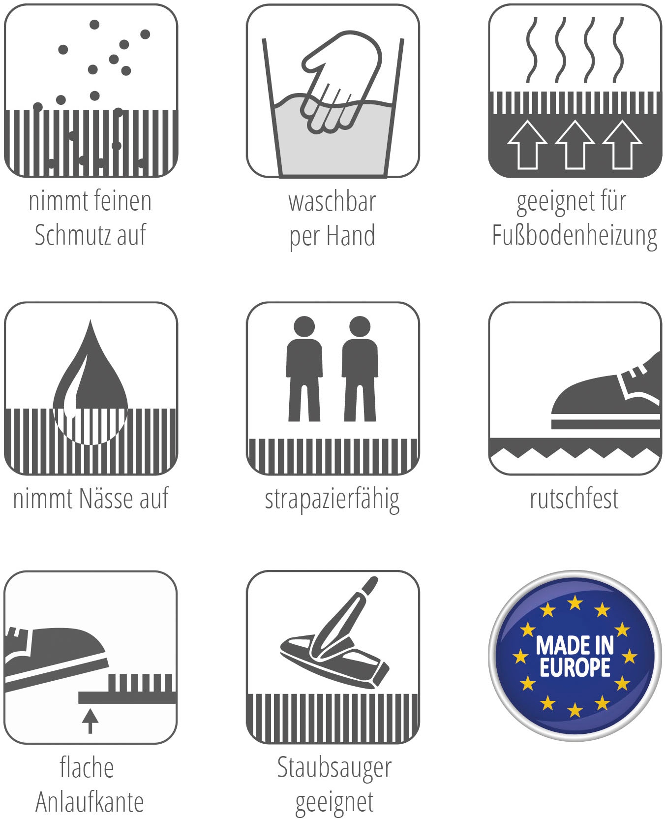 ASTRA Fußmatte »Perle«, rechteckig, 9 mm Höhe, Türmatte, Schmutzfangmatte, waschbar, In und Outdoor