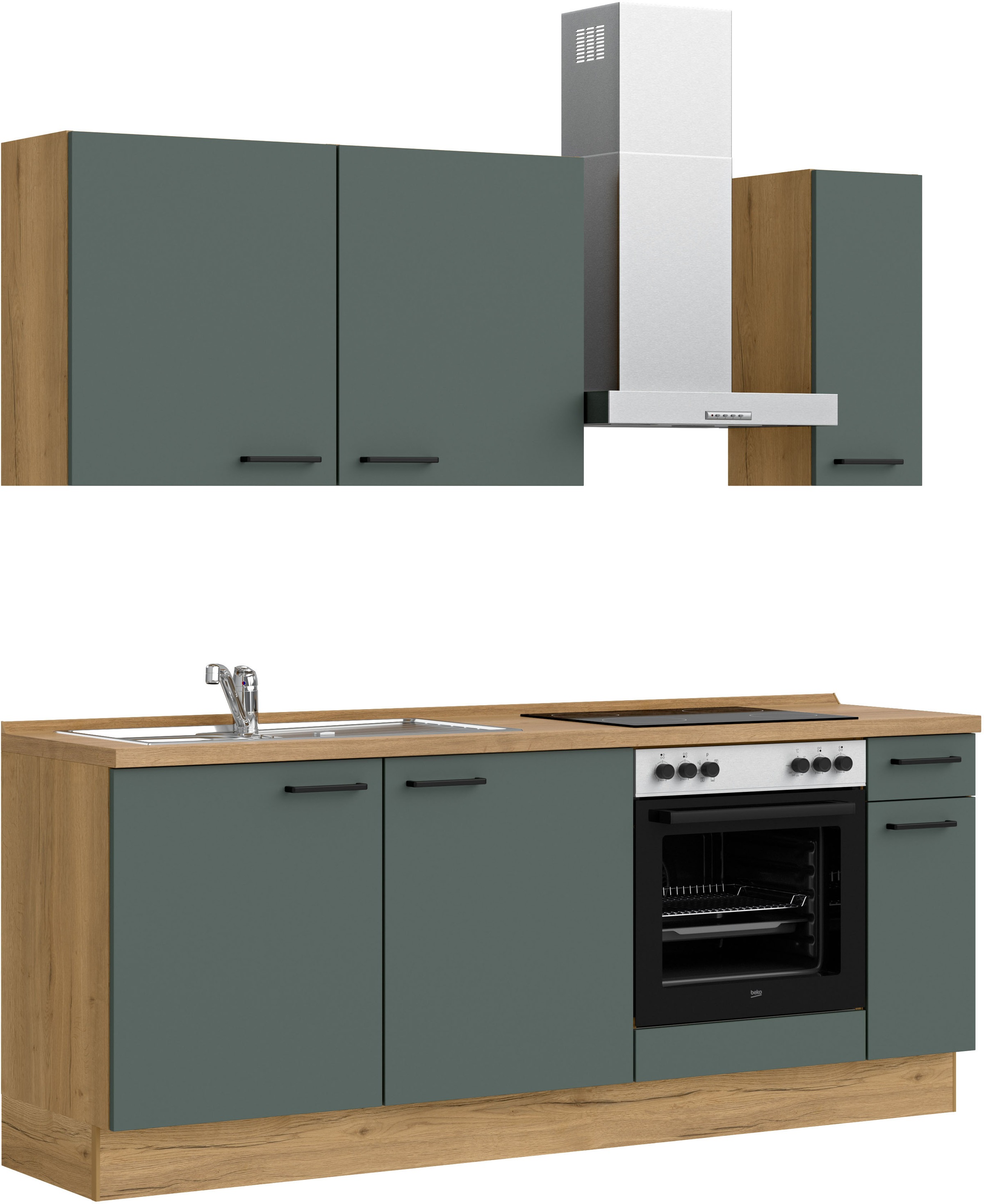 nobilia® Küchenzeile »"Easytouch I"«, vormontiert, Ausrichtung wählbar, Breite 210 cm, wahlw. mit E-Geräten