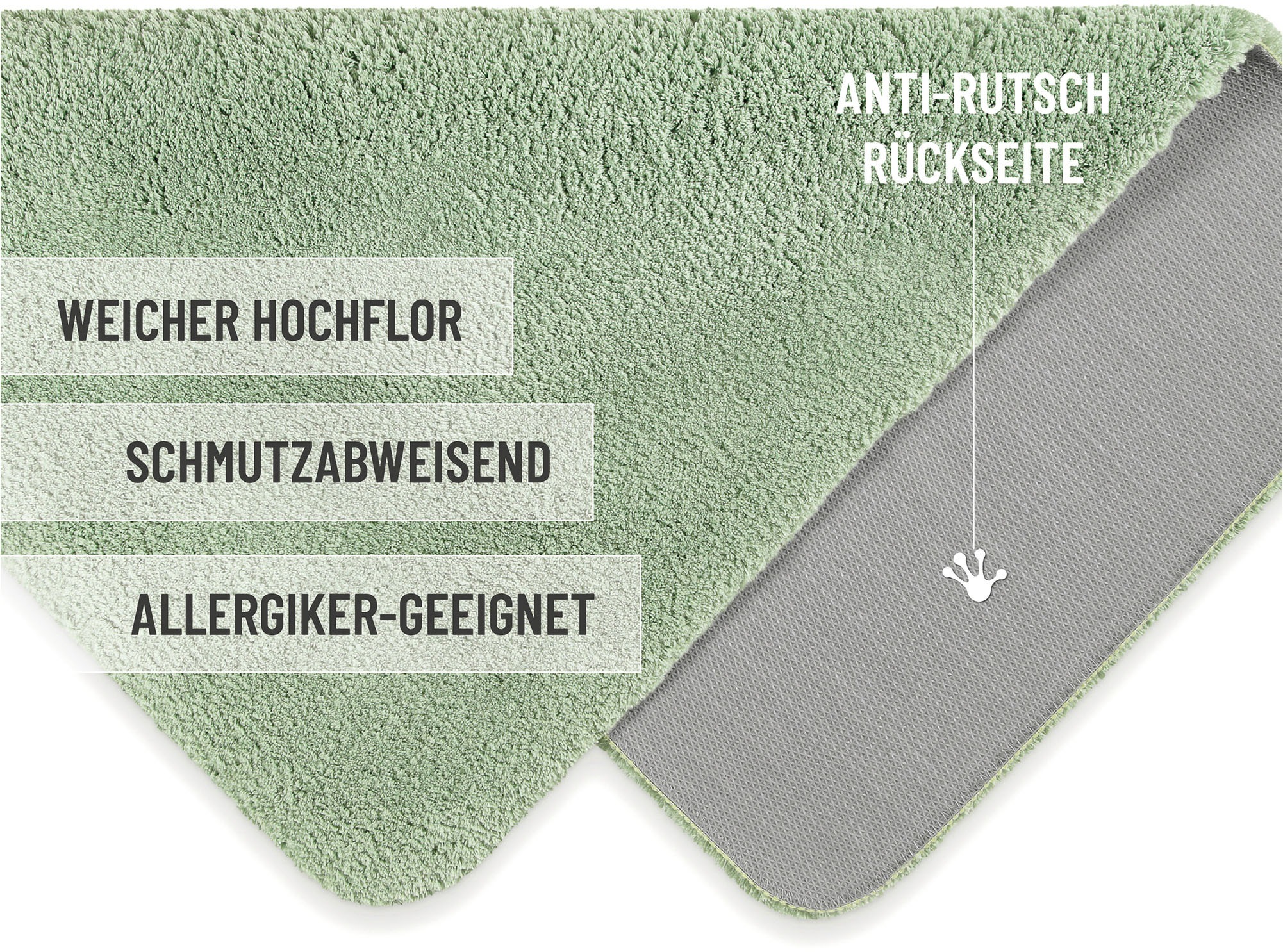 Homie Living Badematte »Porto Azzurro«, rutschhemmend beschichtet, fußbodenheizungsgeeignet-schnell trocknend, Badteppich, uni, rechteckig & rund, waschbar, Badezimmerteppich