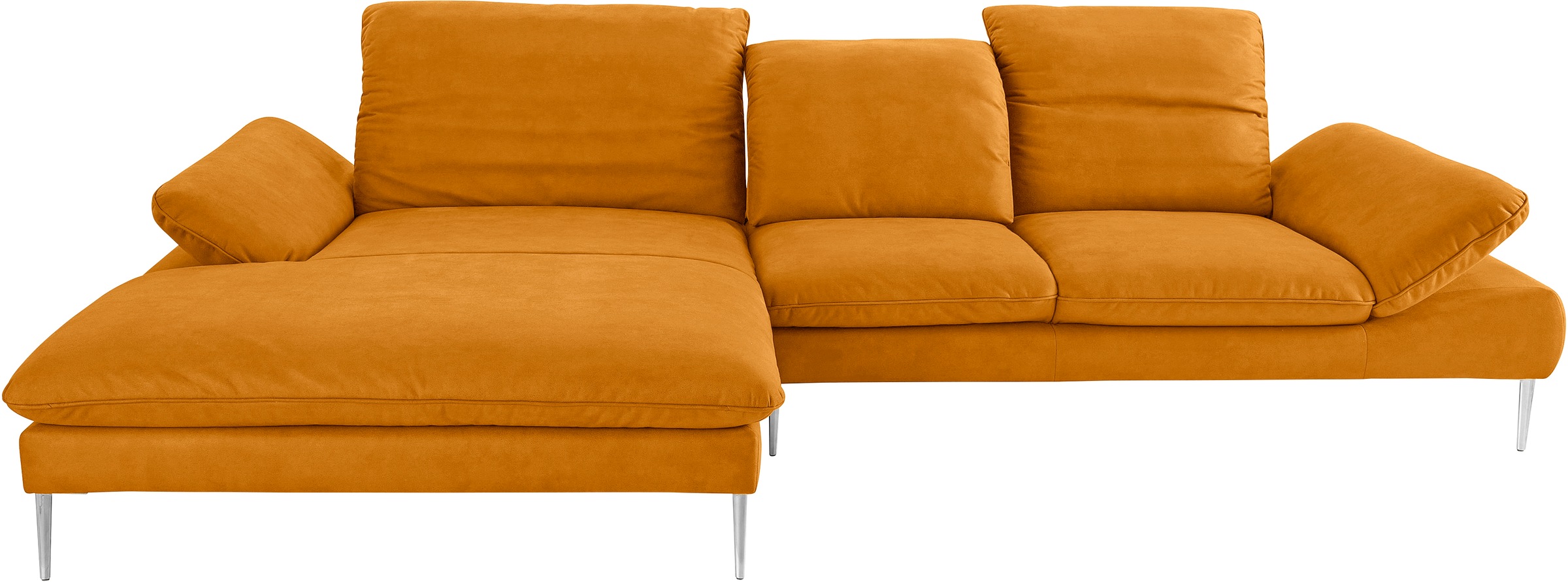 W.SCHILLIG Ecksofa »enjoy&MORE, Designsofa, bequem, zeitlos und elegant, L-Form«, mit Sitztiefenverstellung, Füße Chrom glänzend, Breite 340 cm