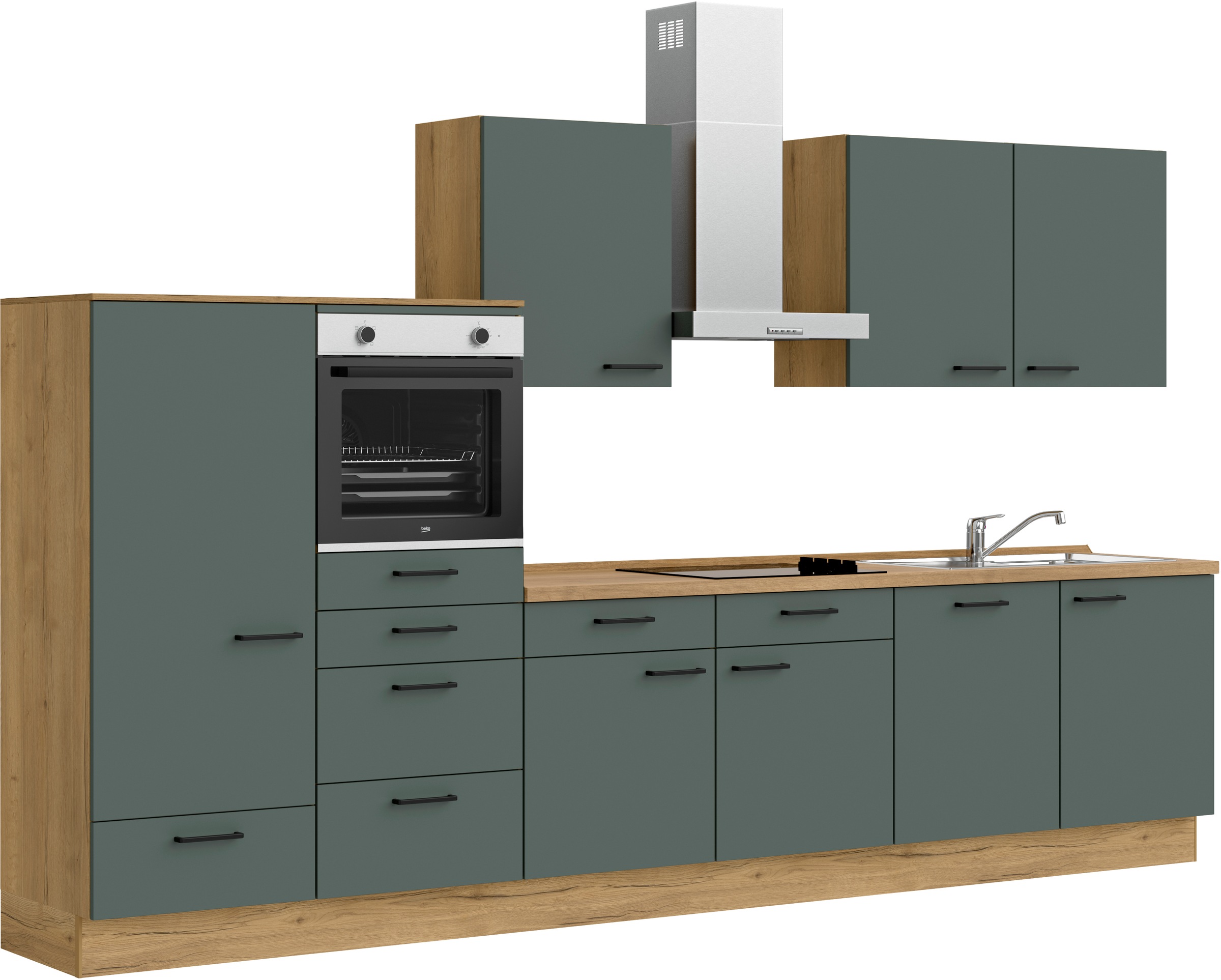 nobilia® Küchenzeile »"Easytouch I"«, vormontiert, Ausrichtung wählbar, Breite 360 cm, wahlw. mit E-Geräten