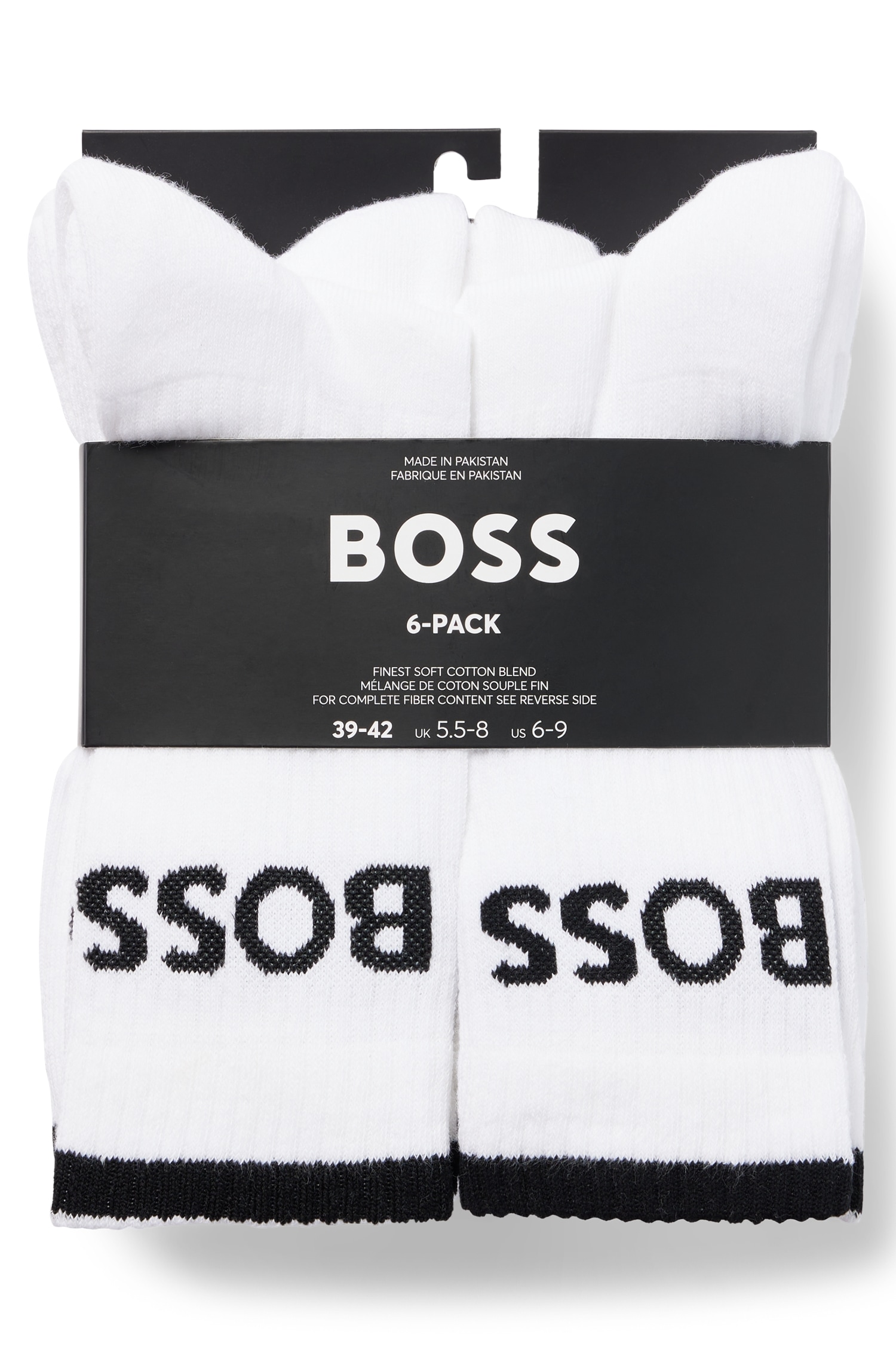 BOSS Businesssocken »6P QS Stripe CC«, (Packung, 6 Paar, 6er), mit BOSS Schriftzug