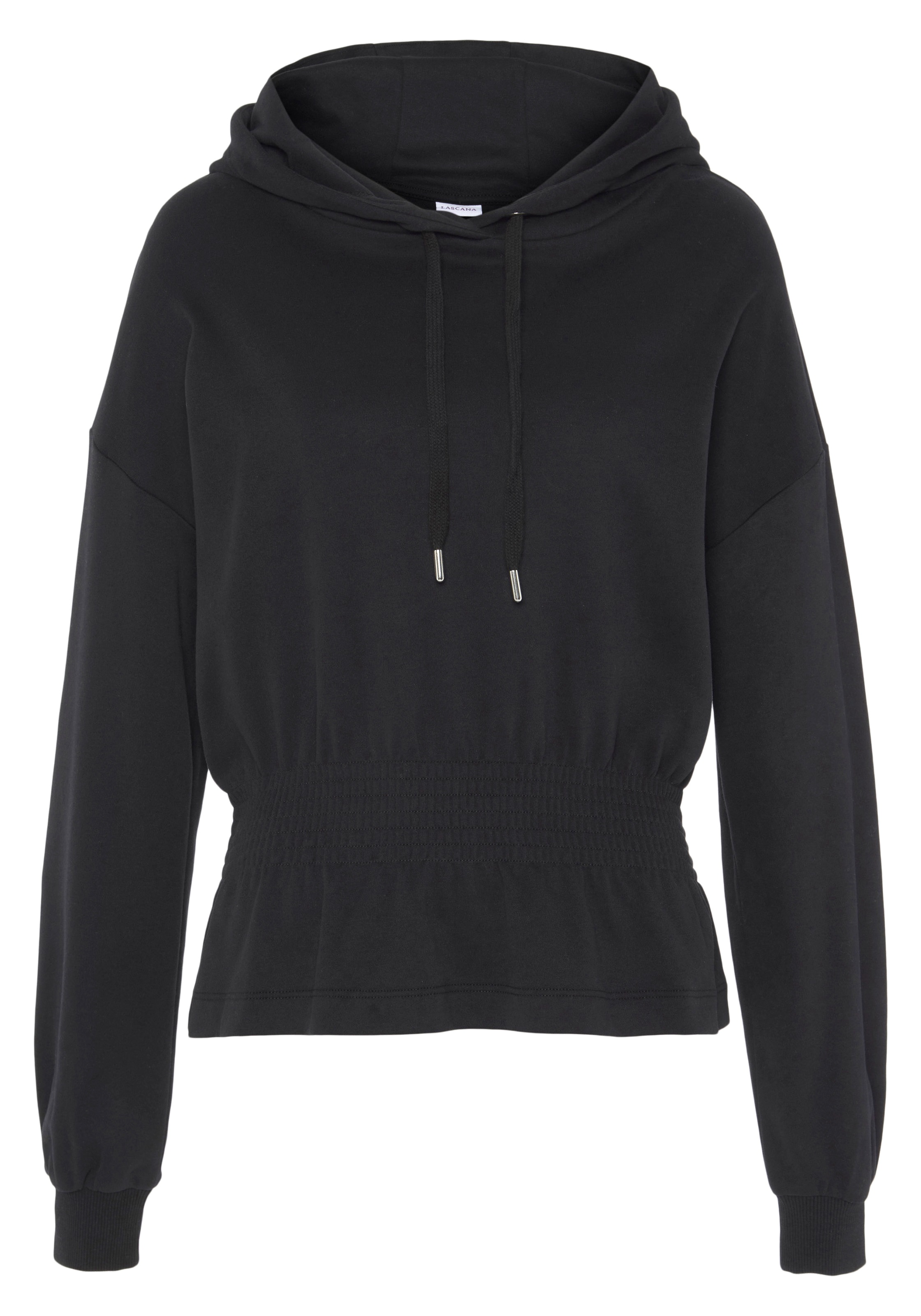 LASCANA Hoodie, mit elastischer Raffung in der Taille, Loungewear