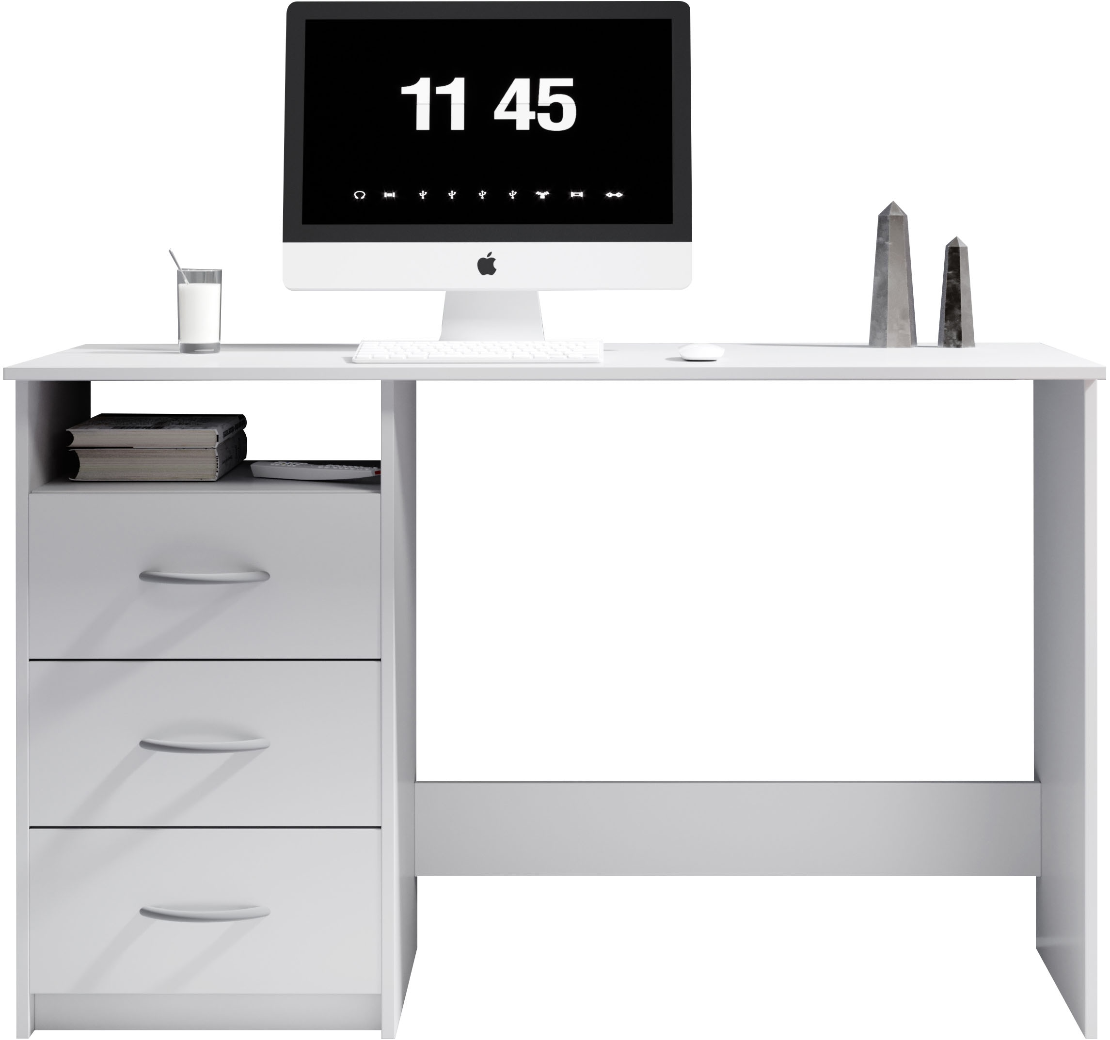 BEGA OFFICE Schreibtisch »Adria, Computertisch,«, Schubkästen rechts oder links montierbar, Breite 123 cm