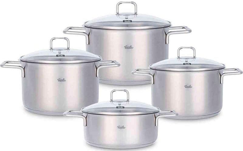 Fissler Topf-Set »Hamburg«, 18/10, (Set, auf Edelstahl Made Qualität KT16/20/24 BT20cm, Raten Germany in Induktion, 4 - tlg.), Premium bestellen