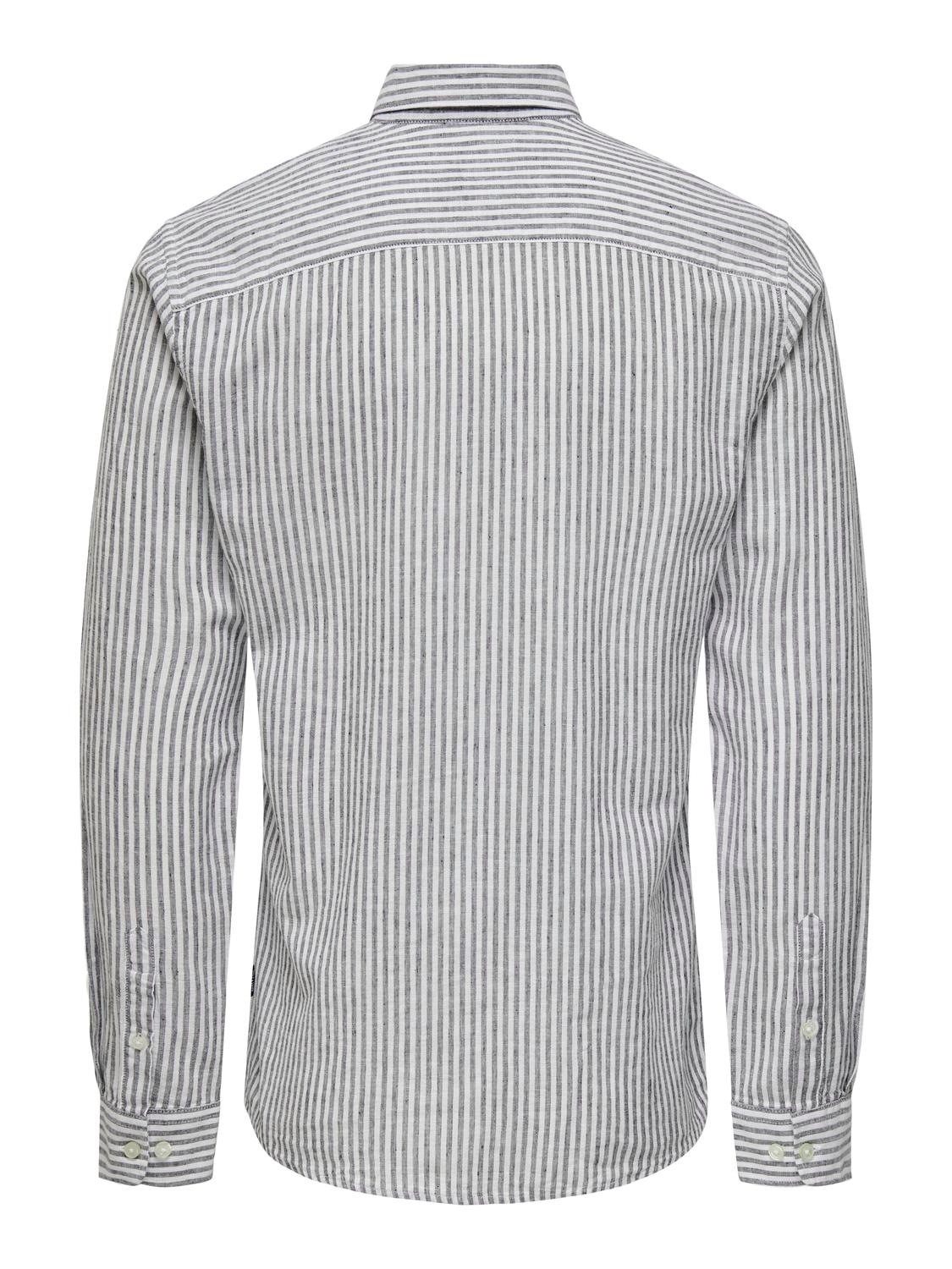 ONLY & SONS Kurzarmhemd »ONSCAIDEN LS STRIPE LINEN SHIRT 660 NOOS«