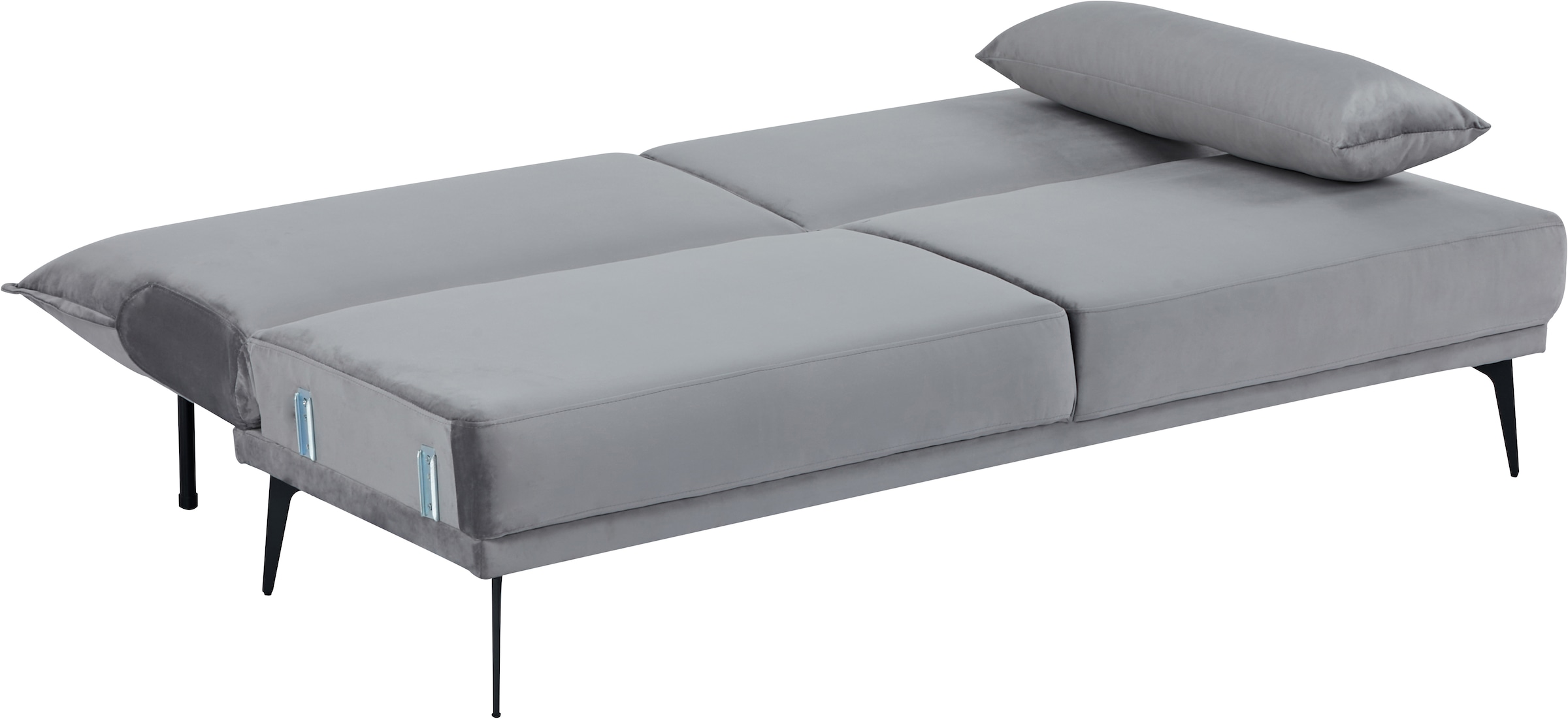 INOSIGN Schlafsofa »TULARE, 204 cm, klappbarer 3-Sitzer mit verstellbarer Rückenlehne,«, Schlaffunktion, Velvet-Samtvelours u. Webstoff