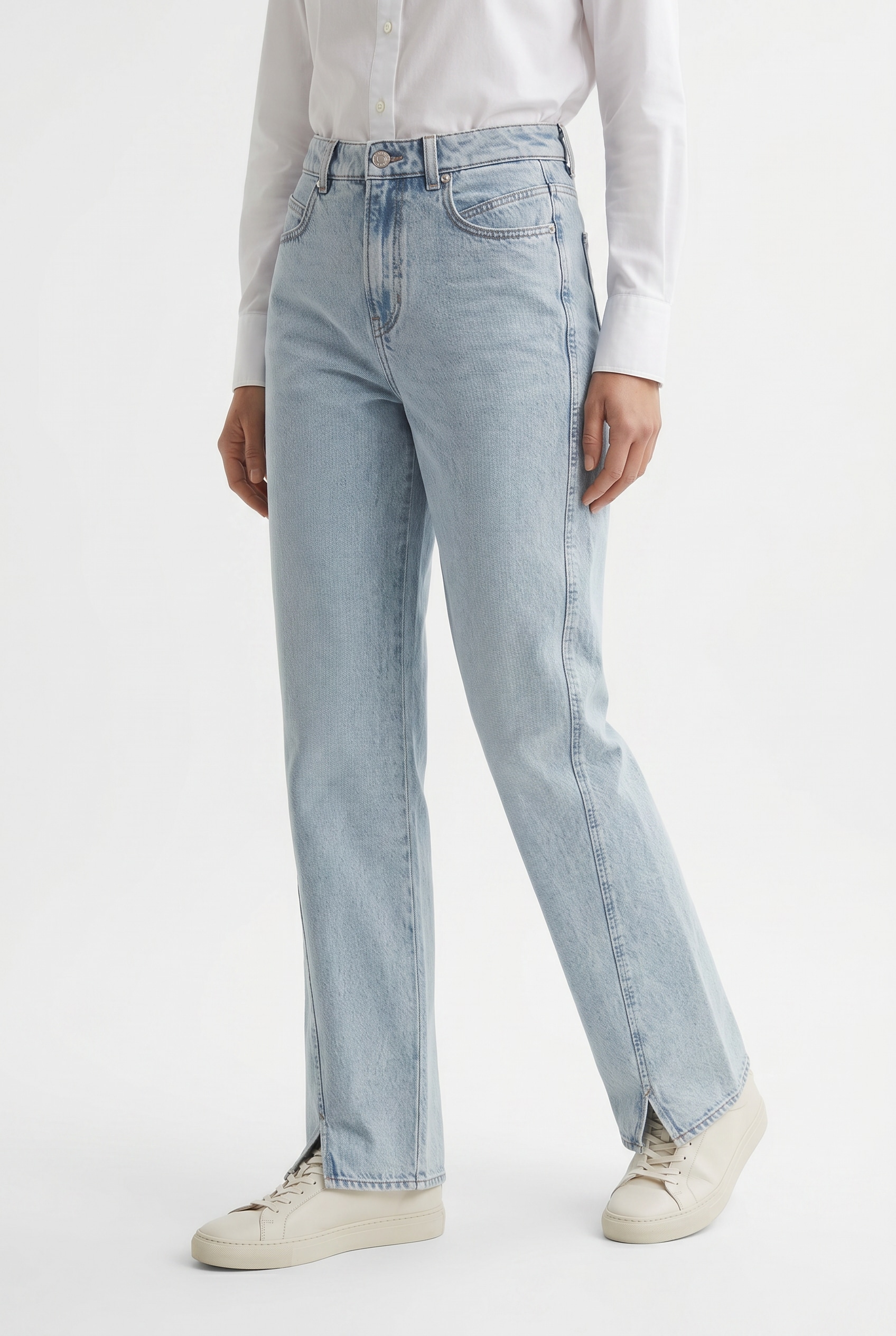 BOSS ORANGE High-waist-Jeans »MARLENE SLIT HR Premium Damenmode« mit Wide Leg-Passform, Schlitz-Details