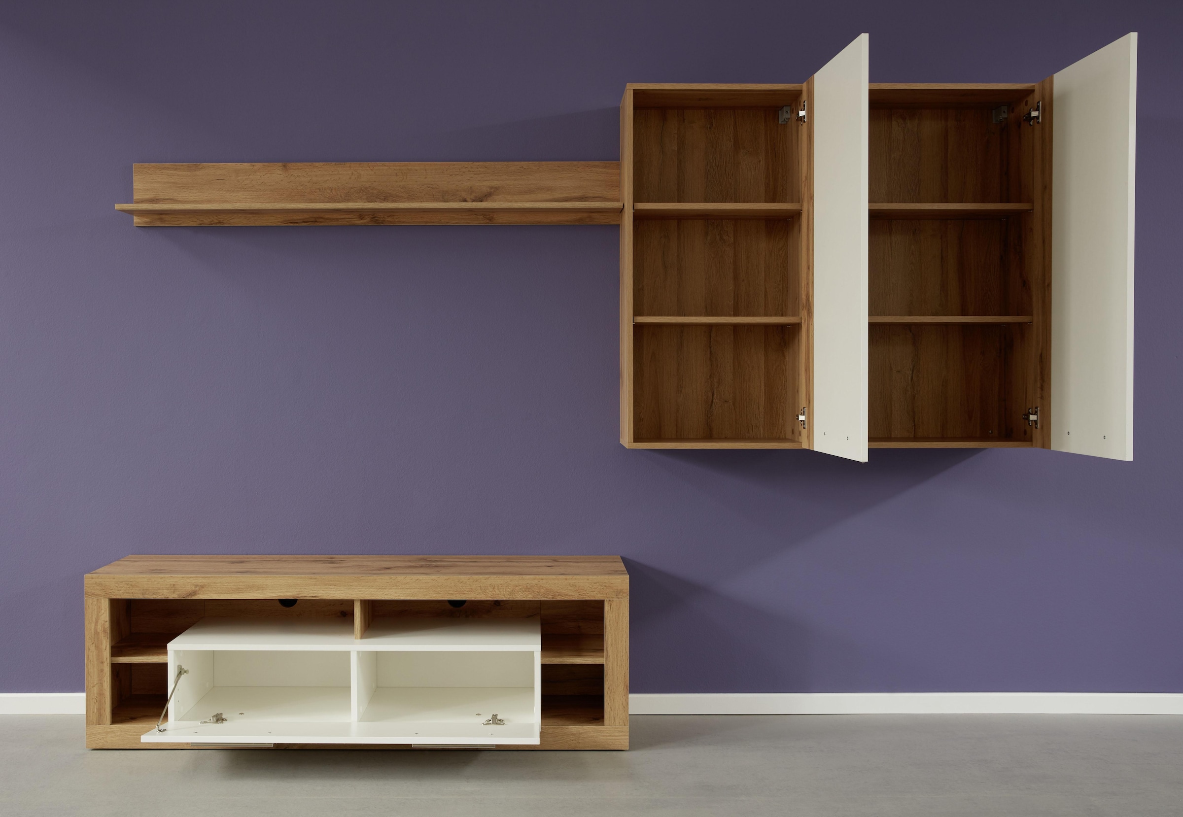 INOSIGN Hängevitrine »Gwendolyn«, Hängeschrank fürs Wohnzimmer mit 3 Fächern - (B/T/H) 52/31/103 cm