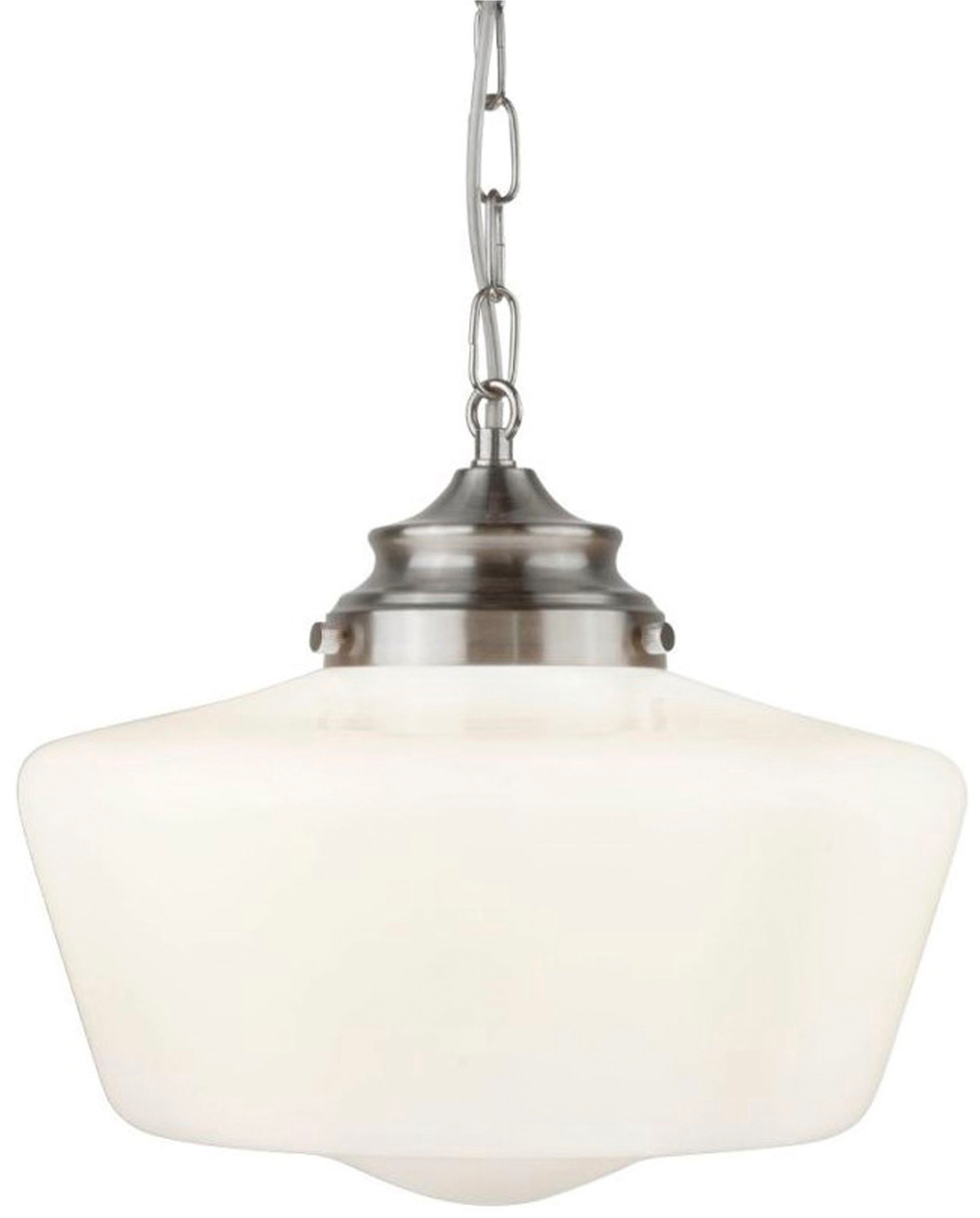 Searchlight Pendelleuchte »Schoolhouse Pendelleuchte - Satinsilber und Opalglas« E27 1 Stk.