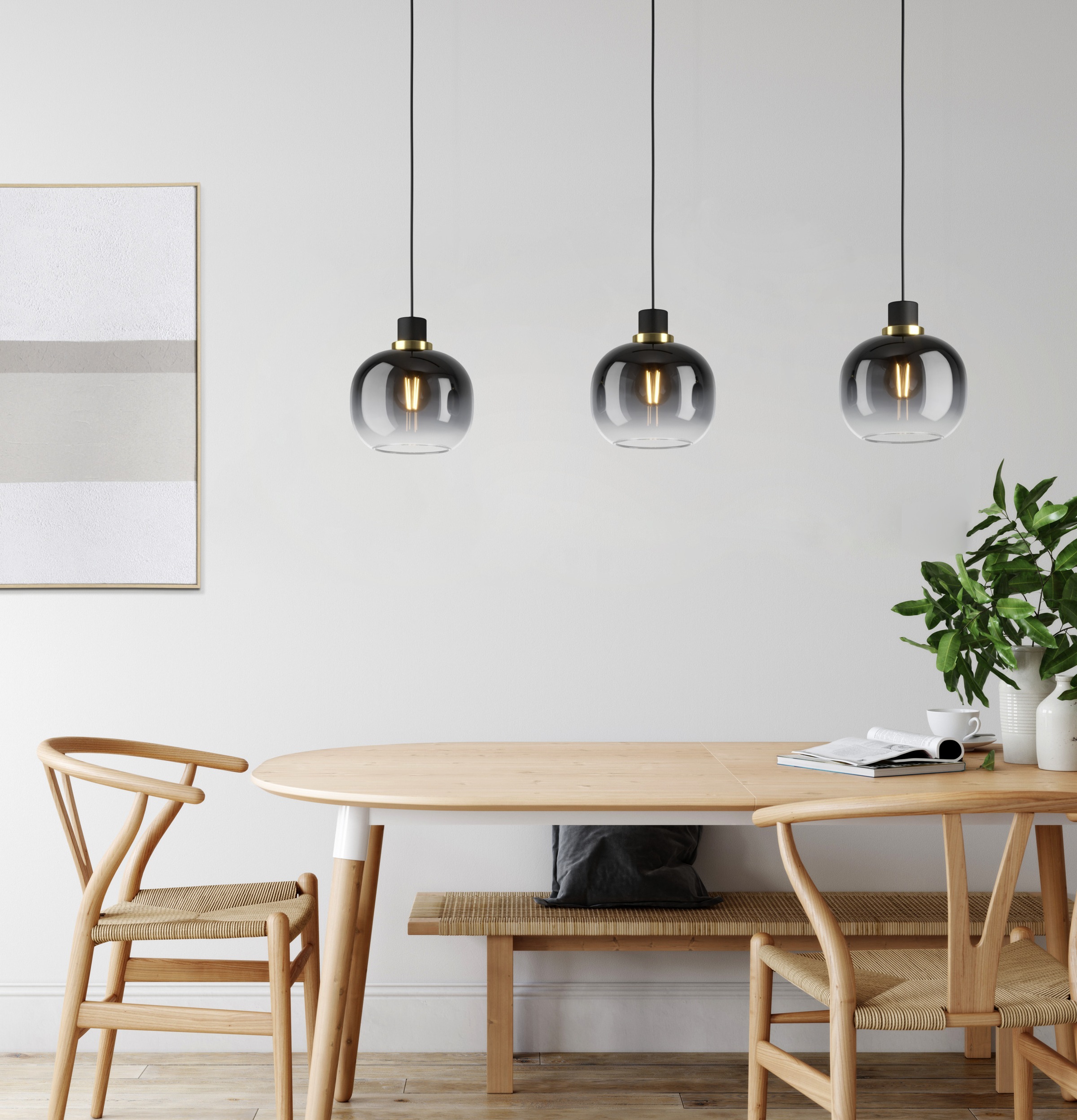 EGLO Hängeleuchte »OILELLA Pendellampe - Stahl - E27 - 3X40W - IP20« E27 1 günstig online kaufen