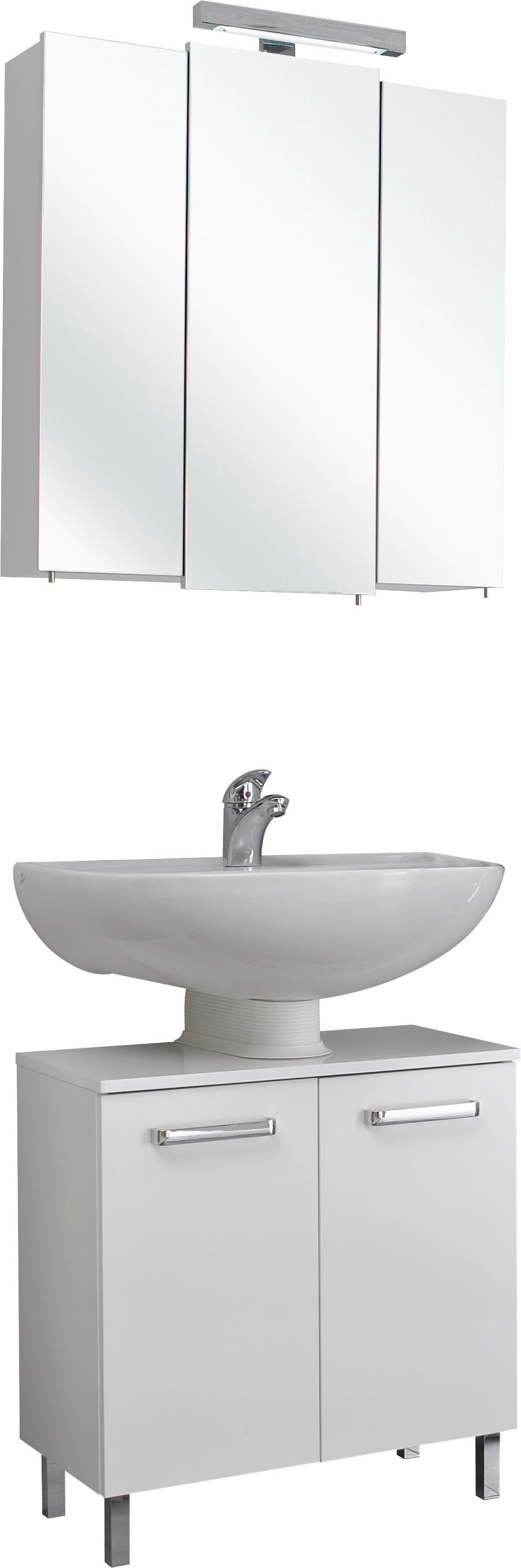 Saphir Badmöbel-Set »Quickset 2-teilig, Waschbeckenunterschrank mit LED-Spi günstig online kaufen