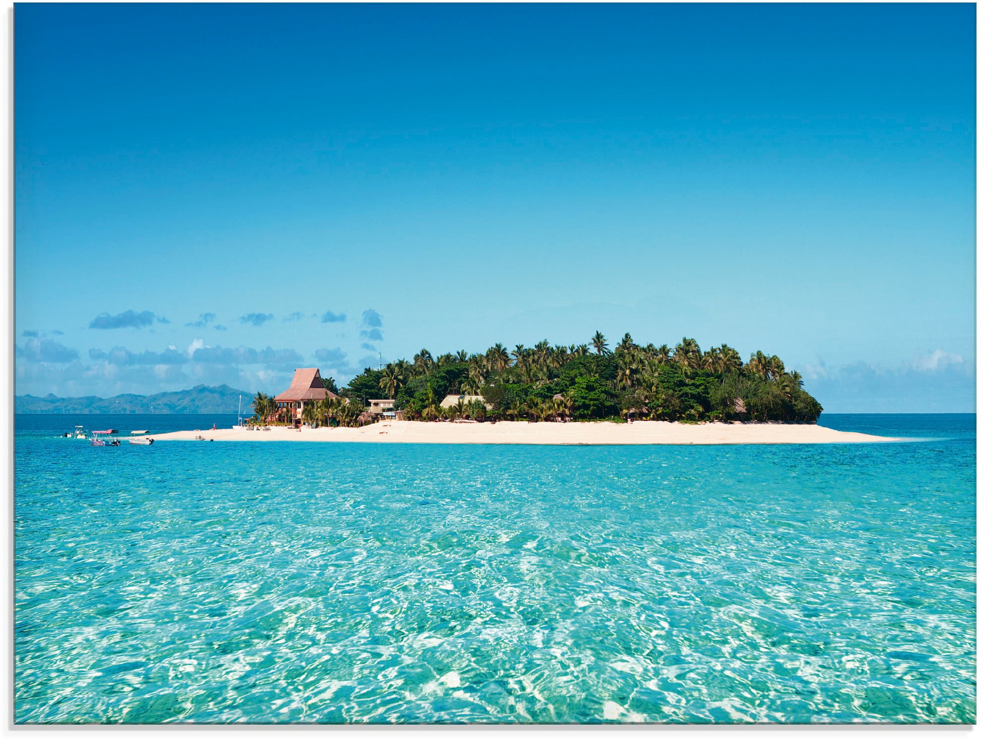 Artland Glasbild "Verblüffende Fiji Insel und klares Meer", Gewässer, (1 St günstig online kaufen