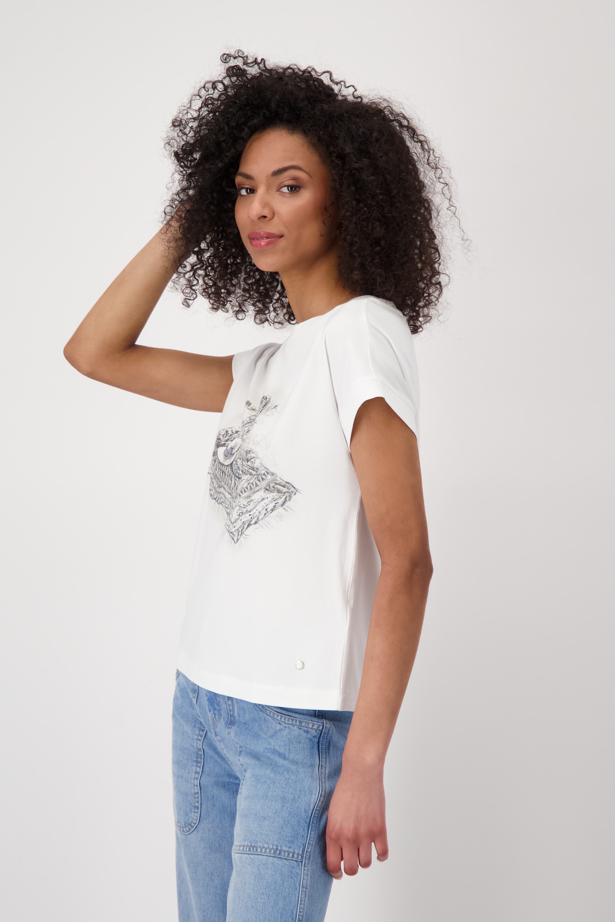 Monari T-Shirt »Shirt Cowboy Stiefel«, Mit Rundhalsausschnitt