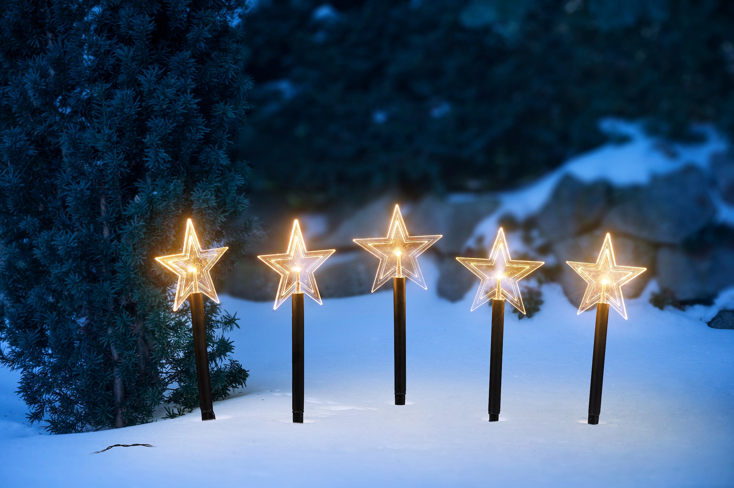 IC Winterworld LED Stern »Weihnachtsstern, Weihnachtsdeko«, Gartenstecker  mit Timerfunktion, für den Innen- und Außenbereich auf Raten bestellen