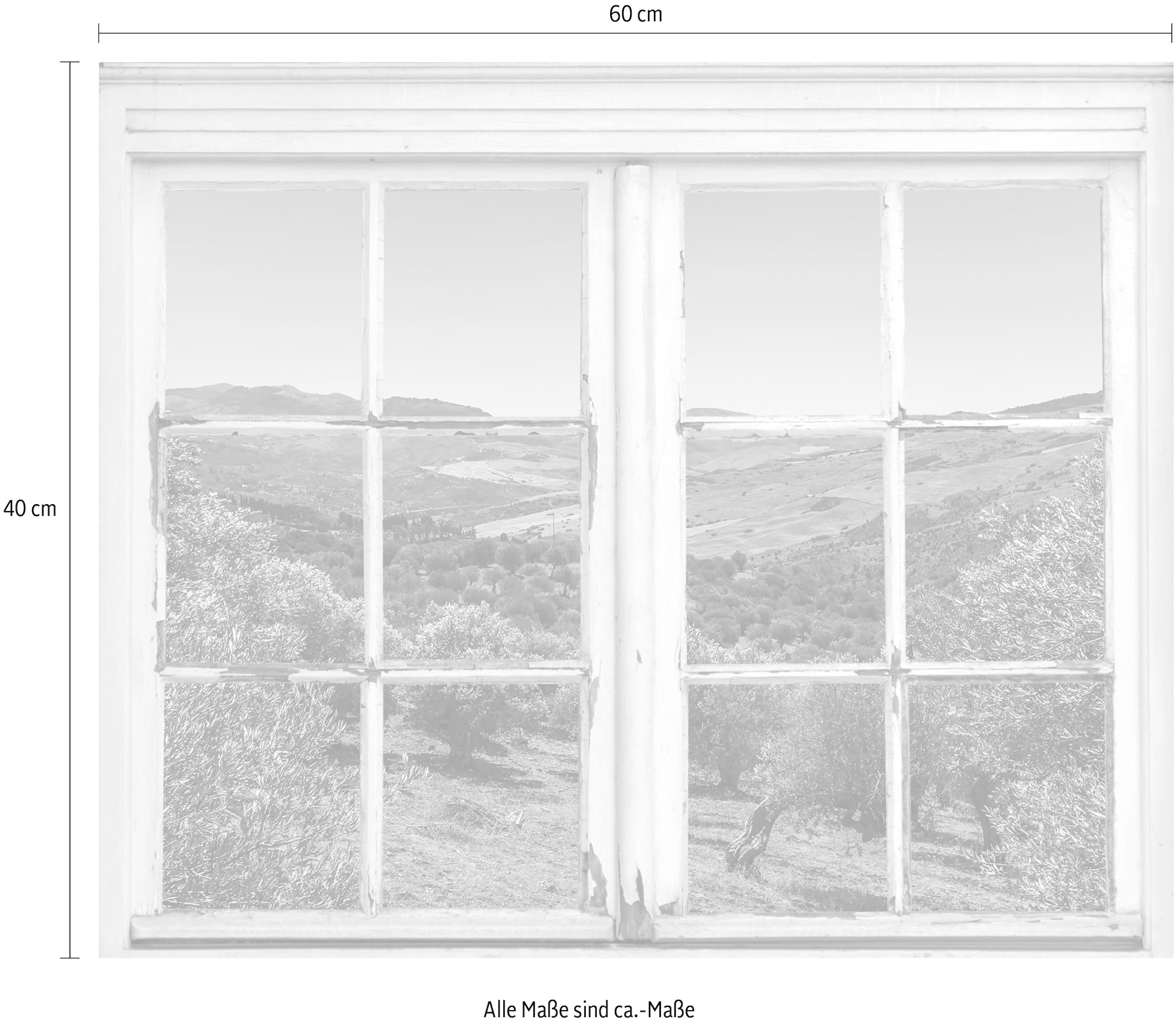 queence Wandsticker »Landschaft«, Wandsticker, Wandbild, selbstklebend, 3D, Fenster