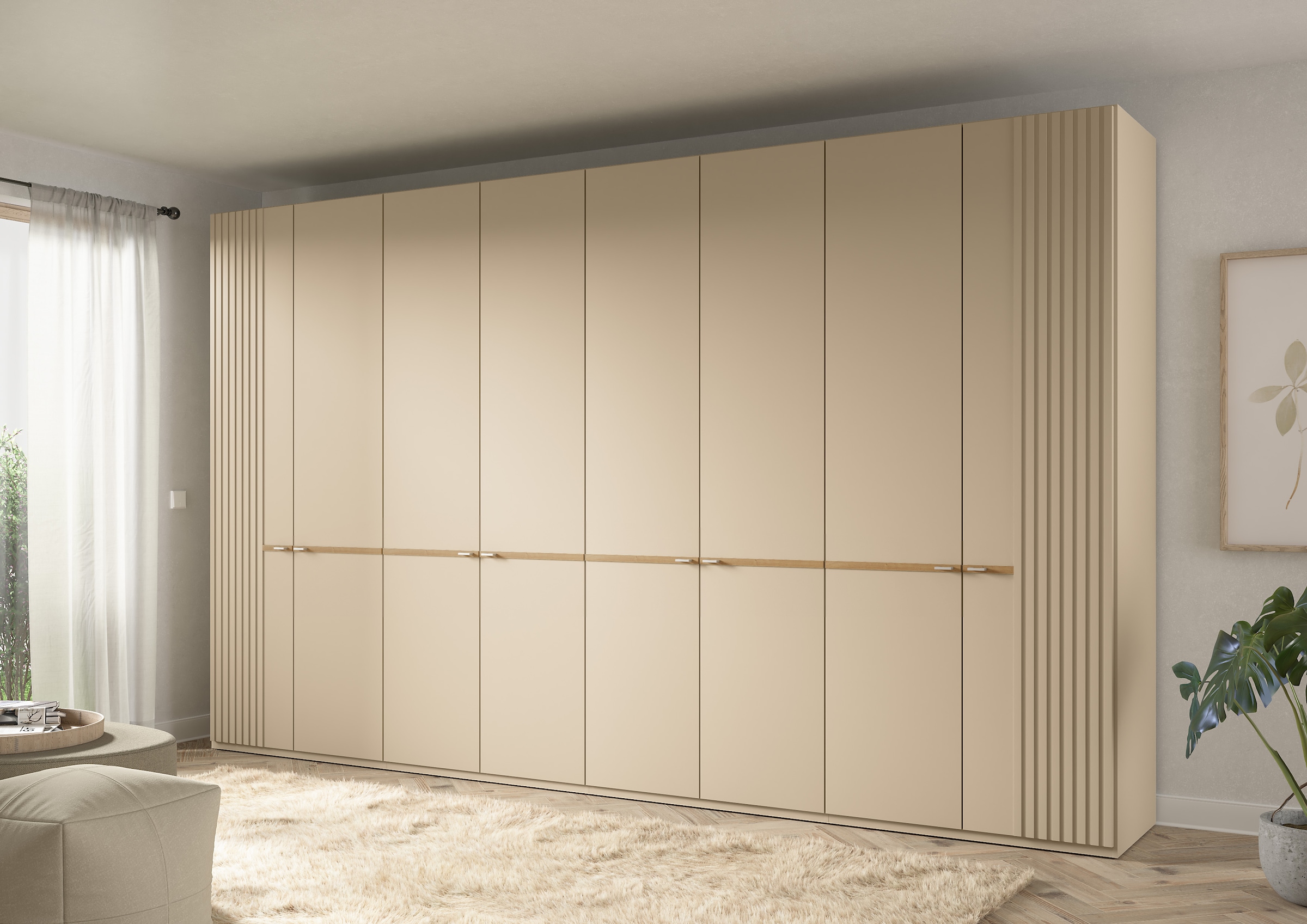 Musterring Drehtürenschrank »Isabelle«, Lamellen in Korpusfarbe, Griffe in silber, versch. Größen und Farben