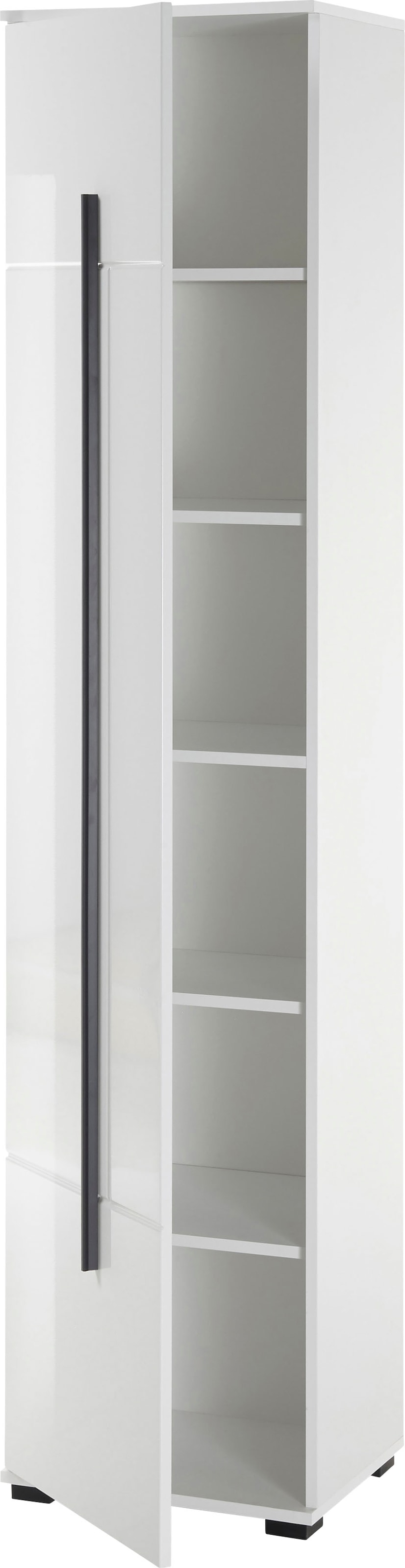 INOSIGN Hochschrank »Cantara, Badschrank in Hochglanz Weiß, Hochschrank im modernen Design«, mit schwarzen Griffen, ausreichend Stauraum