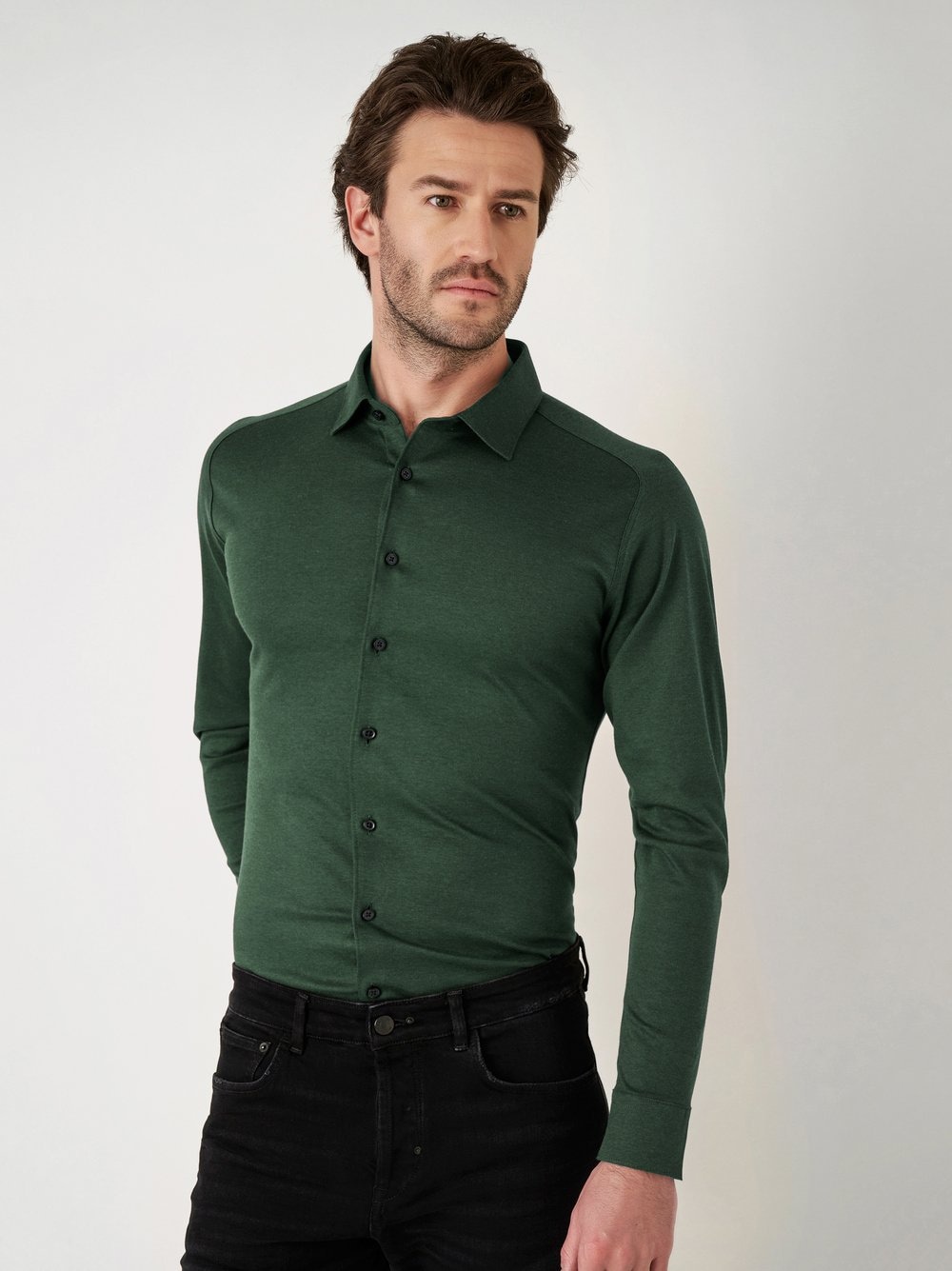 DESOTO Langarmhemd »Jerseyhemd Casual Kent«