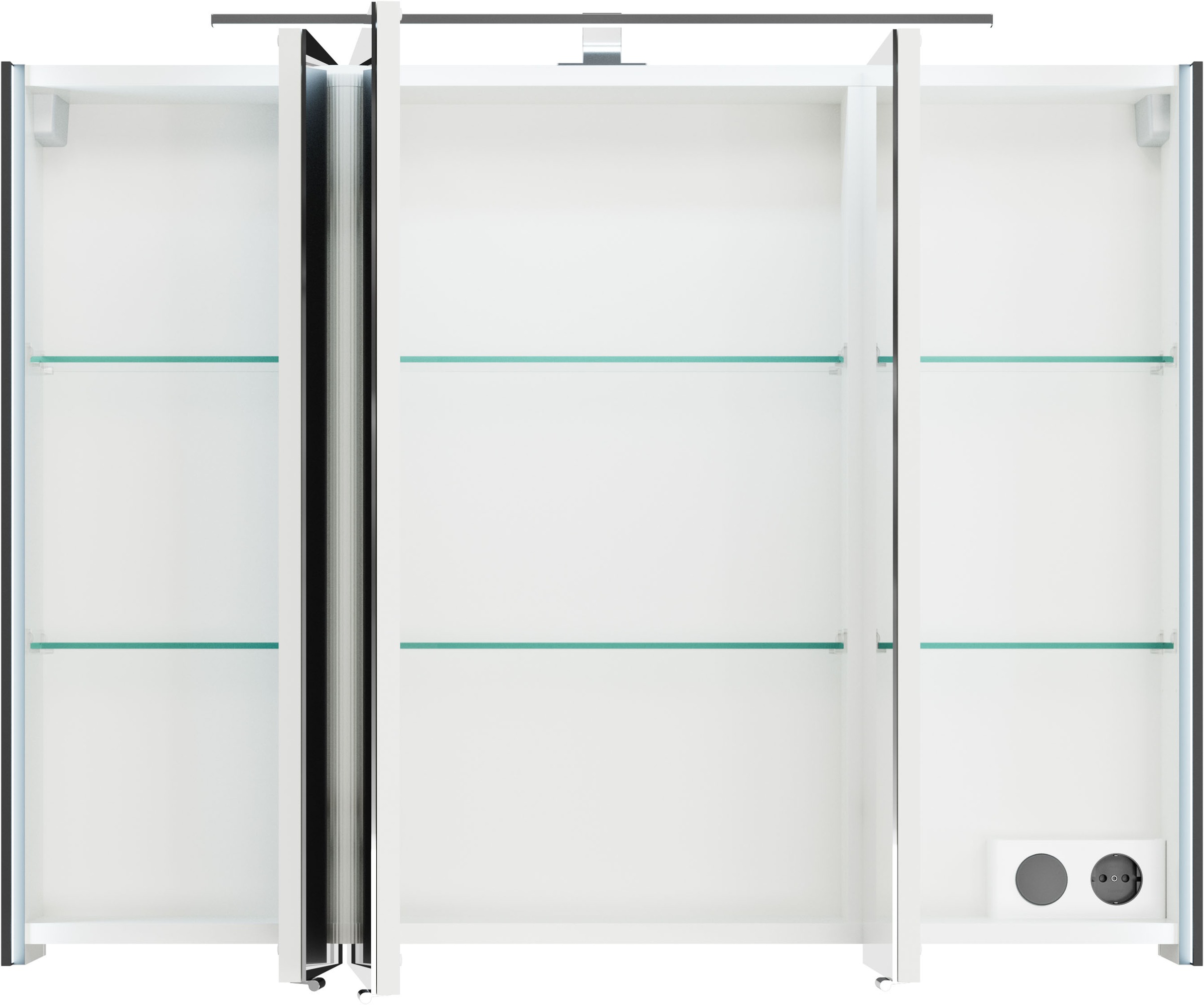 Saphir Badmöbel-Set »Serie 7045 2-teilig Mineralmarmor-Waschtisch mit LED-Spiegelschrank«, (Set, 2 St.), Badezimmer-Set 93,2 cm breit, inkl. Türdämpfer, 3 Türen, 2 Schubladen