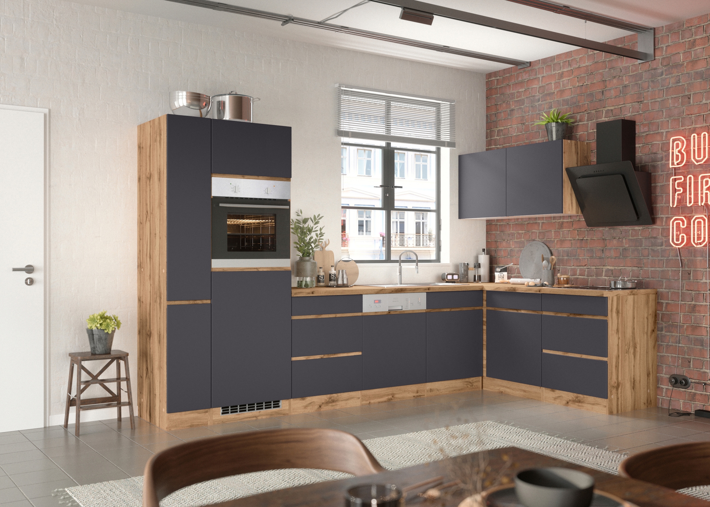 KOCHSTATION Winkelküche »KS-Riesa«, Stellbreite 330/180 cm, ohne E-Geräte