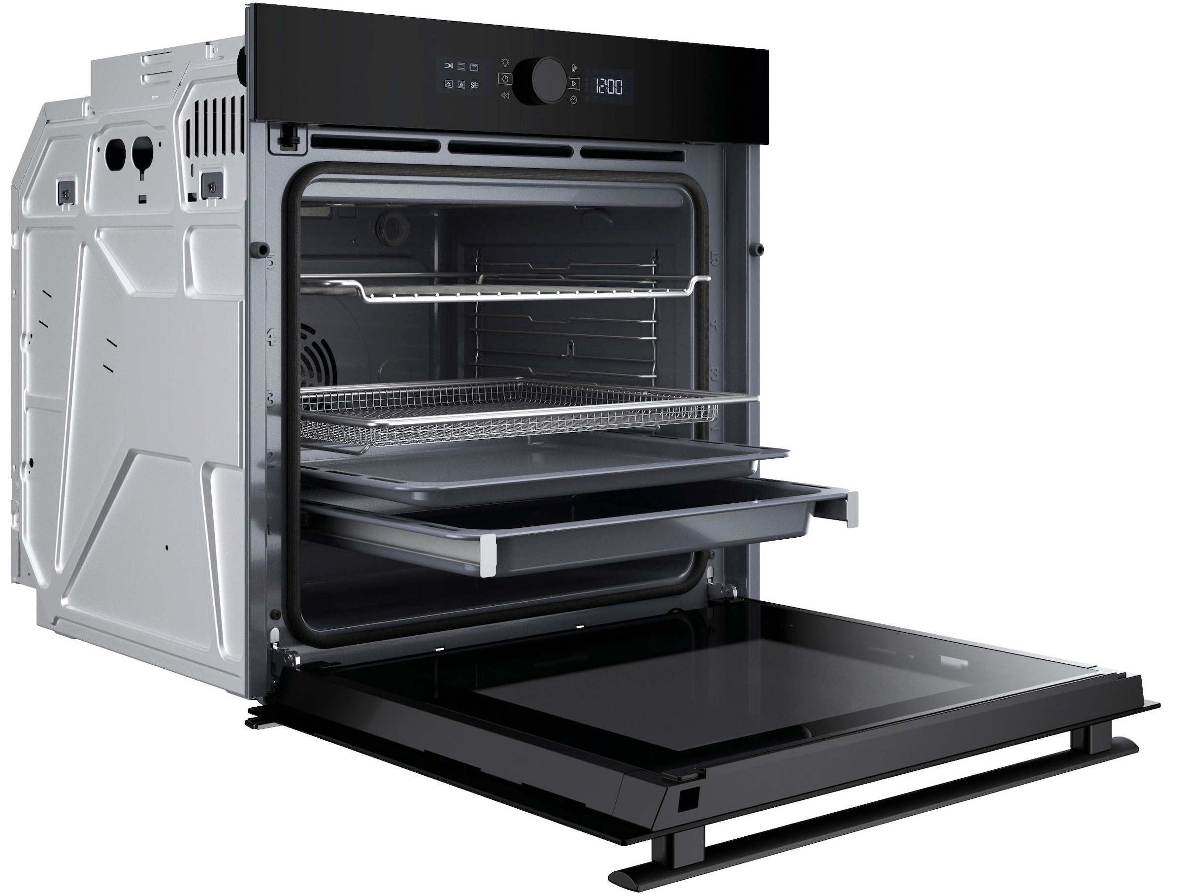 BAUKNECHT Pyrolyse Backofen  »BBI4S8PM1SK«, mit 1-fach-Teleskopauszug, Pyrolyse-Selbstreinigung, AirFry-Funktion, Pizzafunktion, 1-fach-Teleskopauszug, Gentle Steam