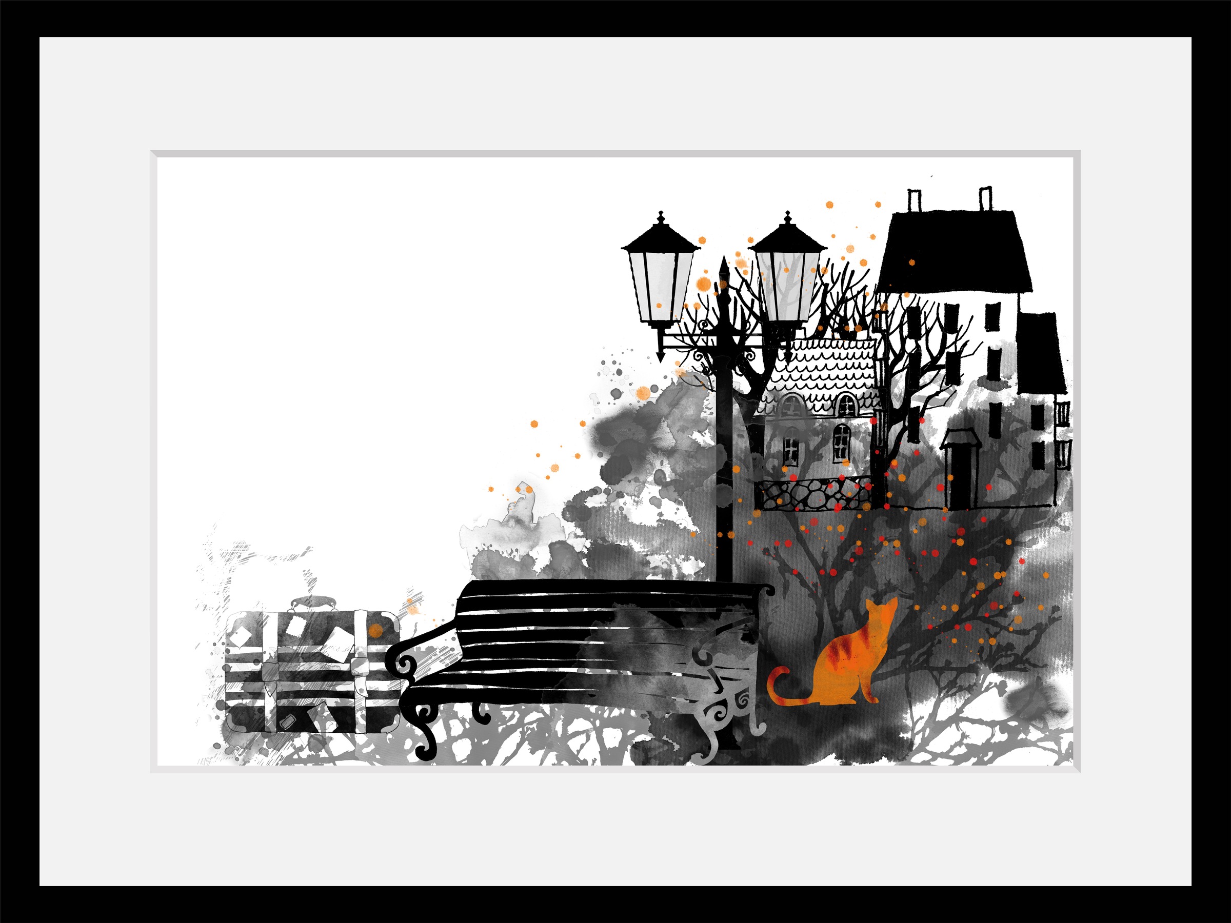 queence Bild »Park«, Katze-Katzenbilder-Stadt-Gebäude, HD Premium Poster-Dr günstig online kaufen