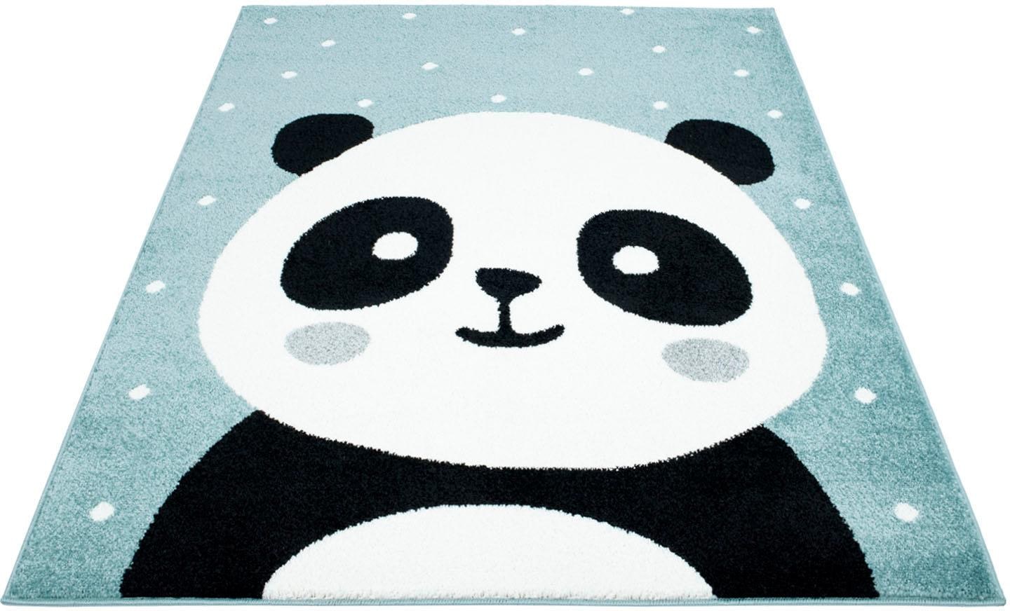 Carpet City Kinderteppich »Bubble Kids 1334«, rechteckig, 11 mm Höhe, Spielteppich, Panda-Bär, Weicher Flor, Pflegeleicht, Kinderzimmer