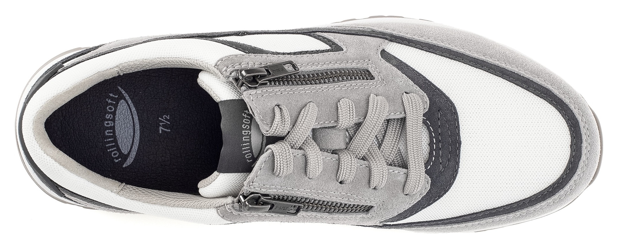 Gabor Rollingsoft Keilsneaker  , Schnürschuh, Halbschuh, Freizeitschuh, Außenreißverschluss, G-Weite