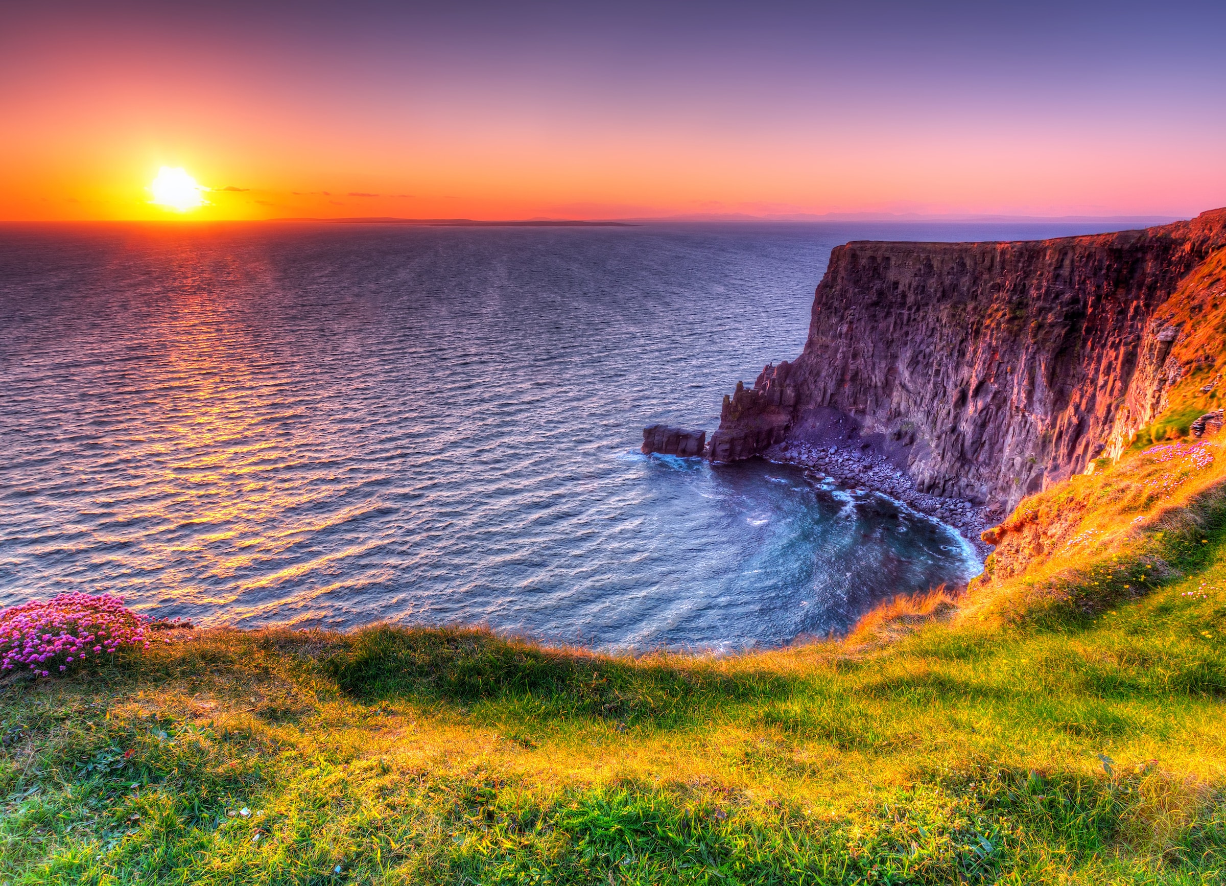 Papermoon Fototapete »Sunset at Moher Cliffs« glatt günstig online kaufen
