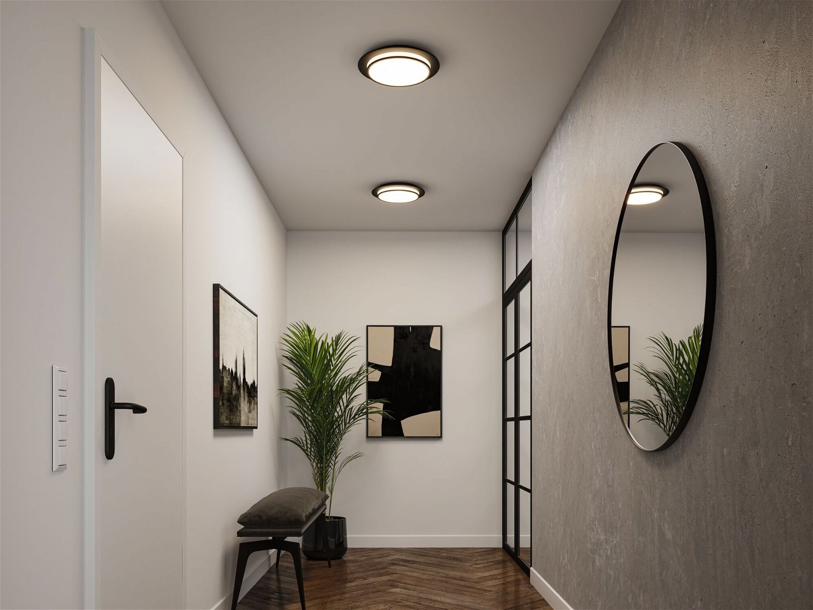 Paulmann LED Deckenleuchte »Egron 15W 360 mm Schwarz 230V 2700K Metall/Kunststoff«, 1 flammig, 3-step-dimmbar