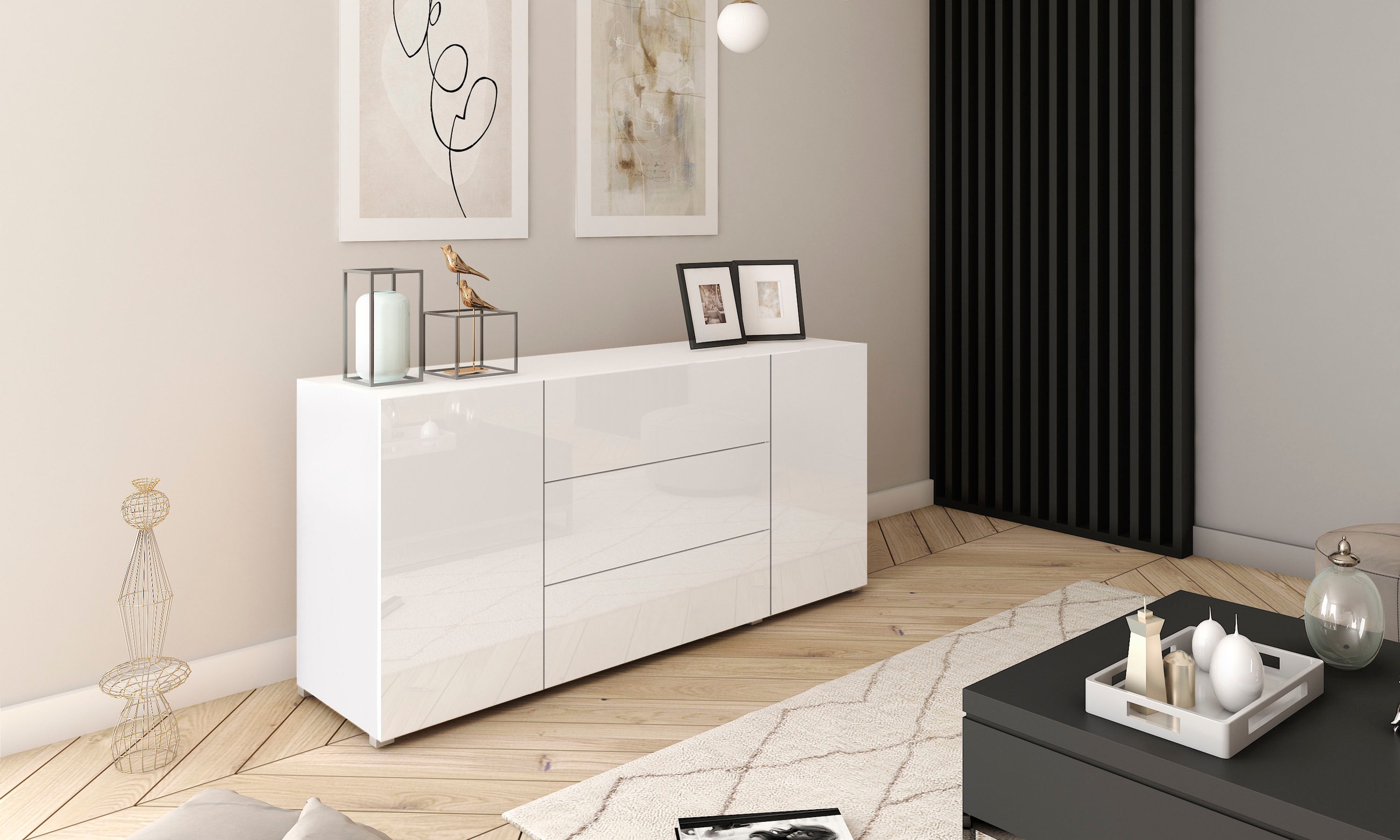 INOSIGN Sideboard »BERLIN« Moderne grifflose Kommode Breite 150 cm, 4 Schub günstig online kaufen