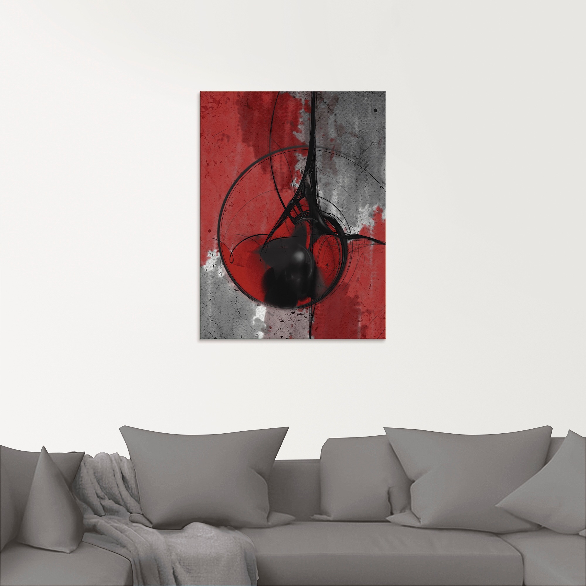 Artland Glasbild »Abstrakt in rot und schwarz«, Gegenstandslos, (1 St.), in günstig online kaufen