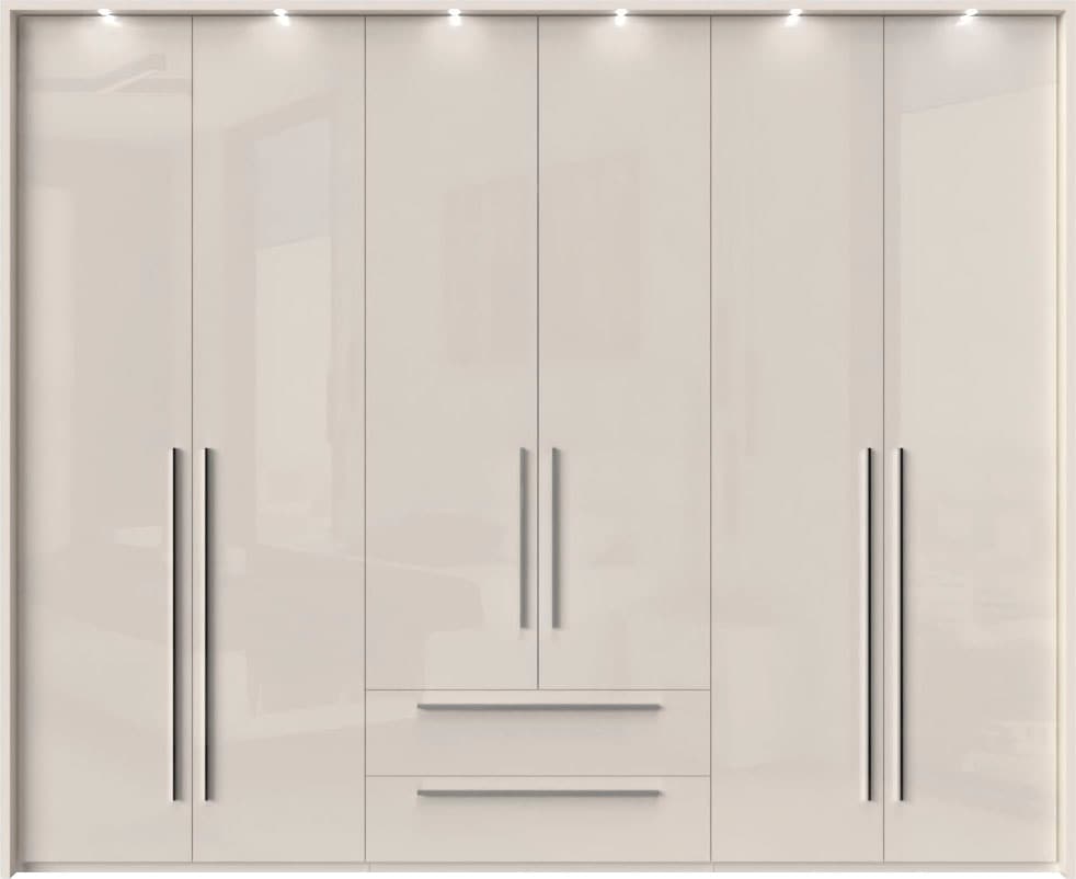 Places of Style Kleiderschrank »Piano«, beige, UV lackiert, hochglänzend, in vielen Breiten mit 2 Schubladen