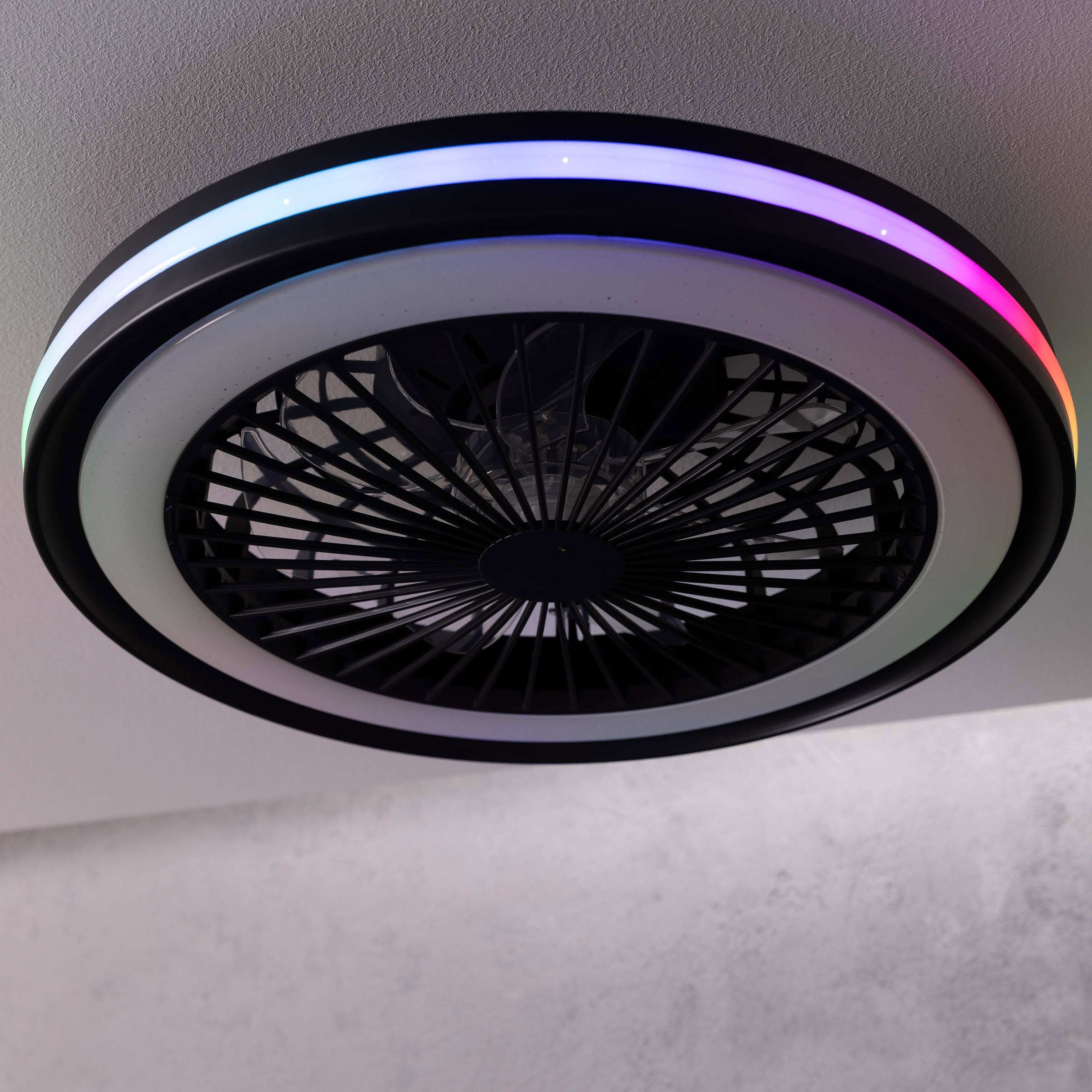 Brilliant LED Deckenleuchte »Palmero«, mit Ventilator, Ø 47 cm, IC-RGB, 5000 lm, dimmbar, 2700-6500 K