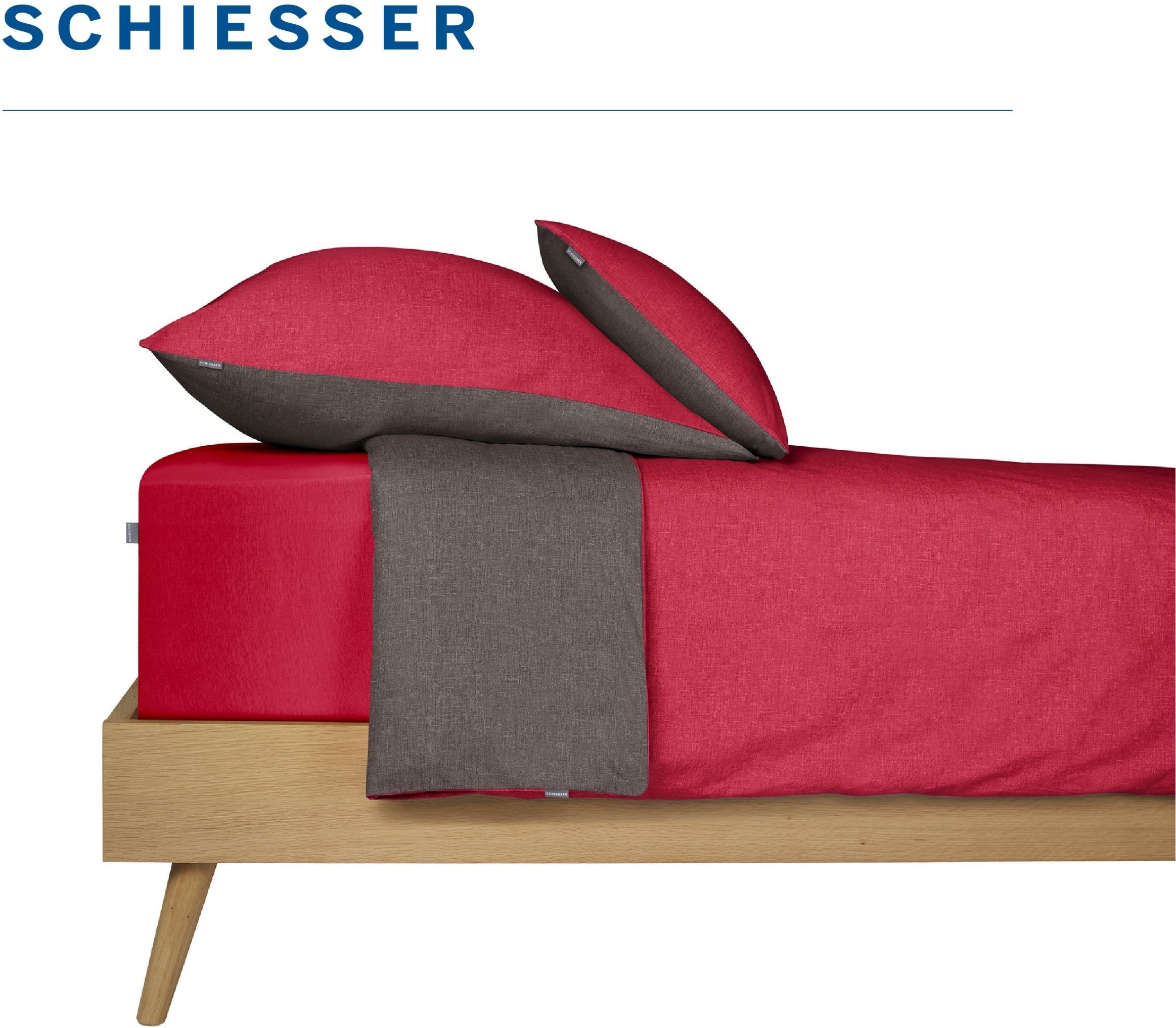 Schiesser Kissenhüllen »Doubleface aus weicher Baumwolle mit edlem Melangeeffekt in Wendeoptik« OEKO-TEX® MADE IN GREEN