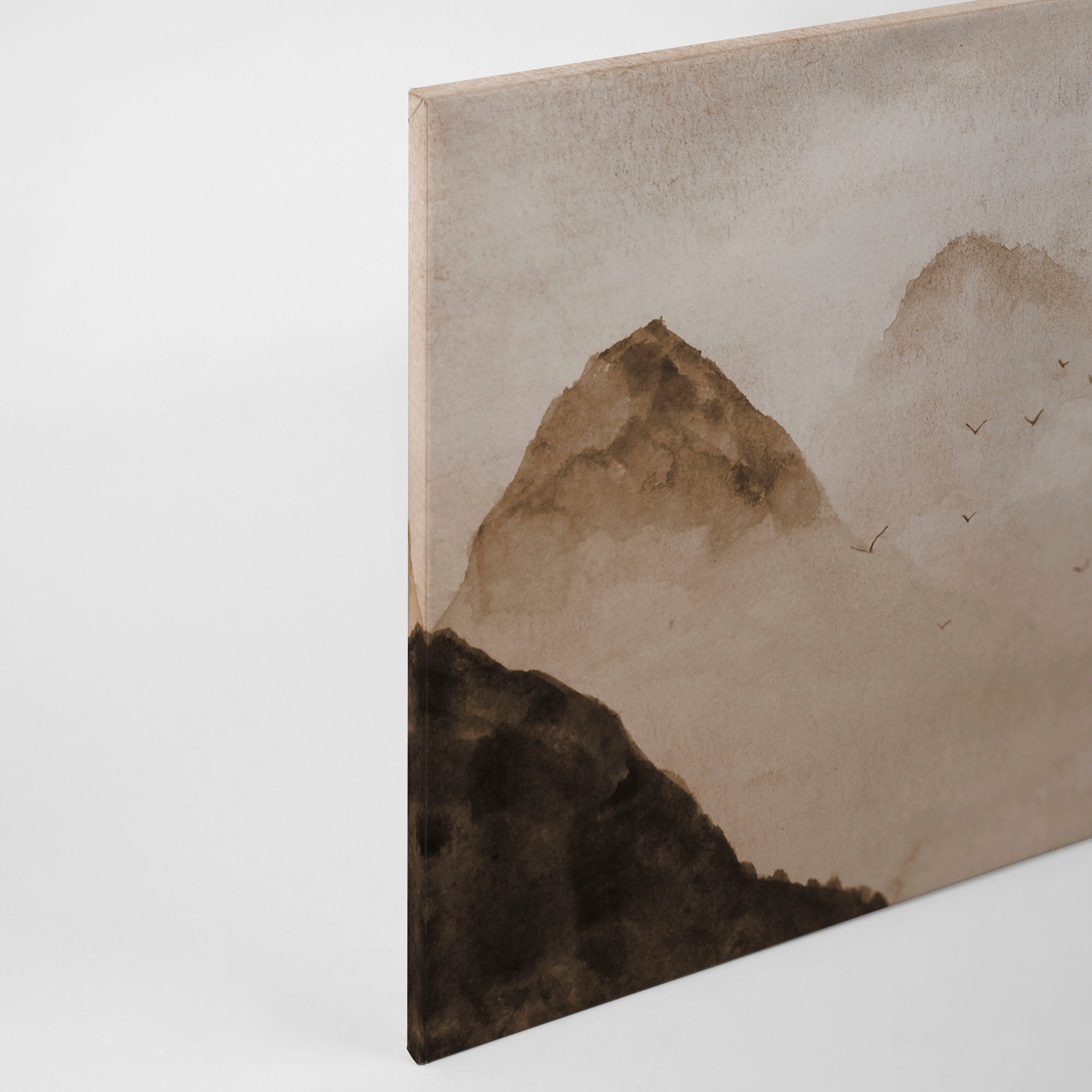A.S. Création Leinwandbild »Misty Rocks«, Kunst-Berge-Kinder, (1 St.), Nebel Keilrahmen Berg Gebirge Landschaft Leinwand-Bild Wohnzimmer Wand
