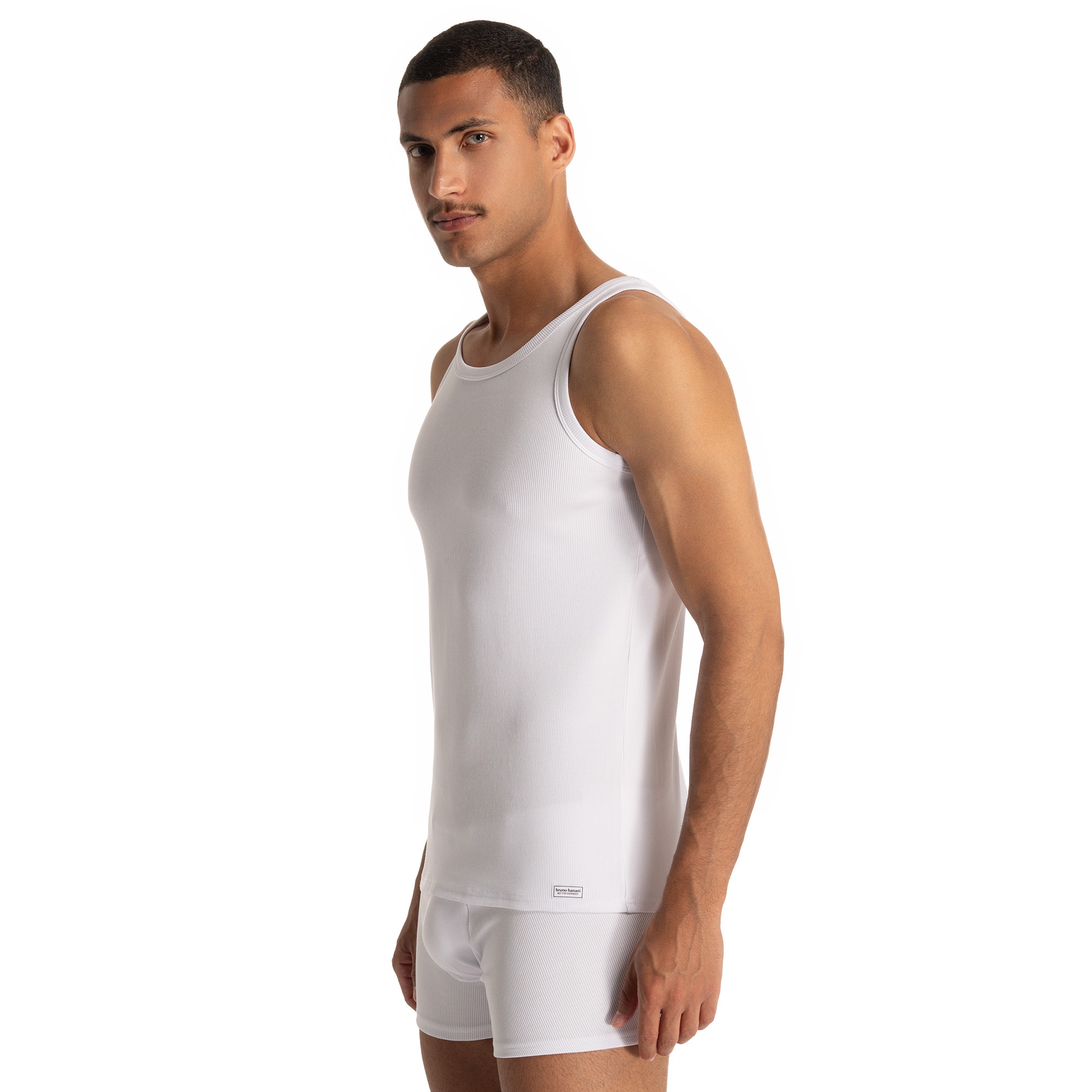 Bruno Banani T-Shirt »FINE RIB« mit Rundhalsausschnitt, Cotton-Mix, elastisch