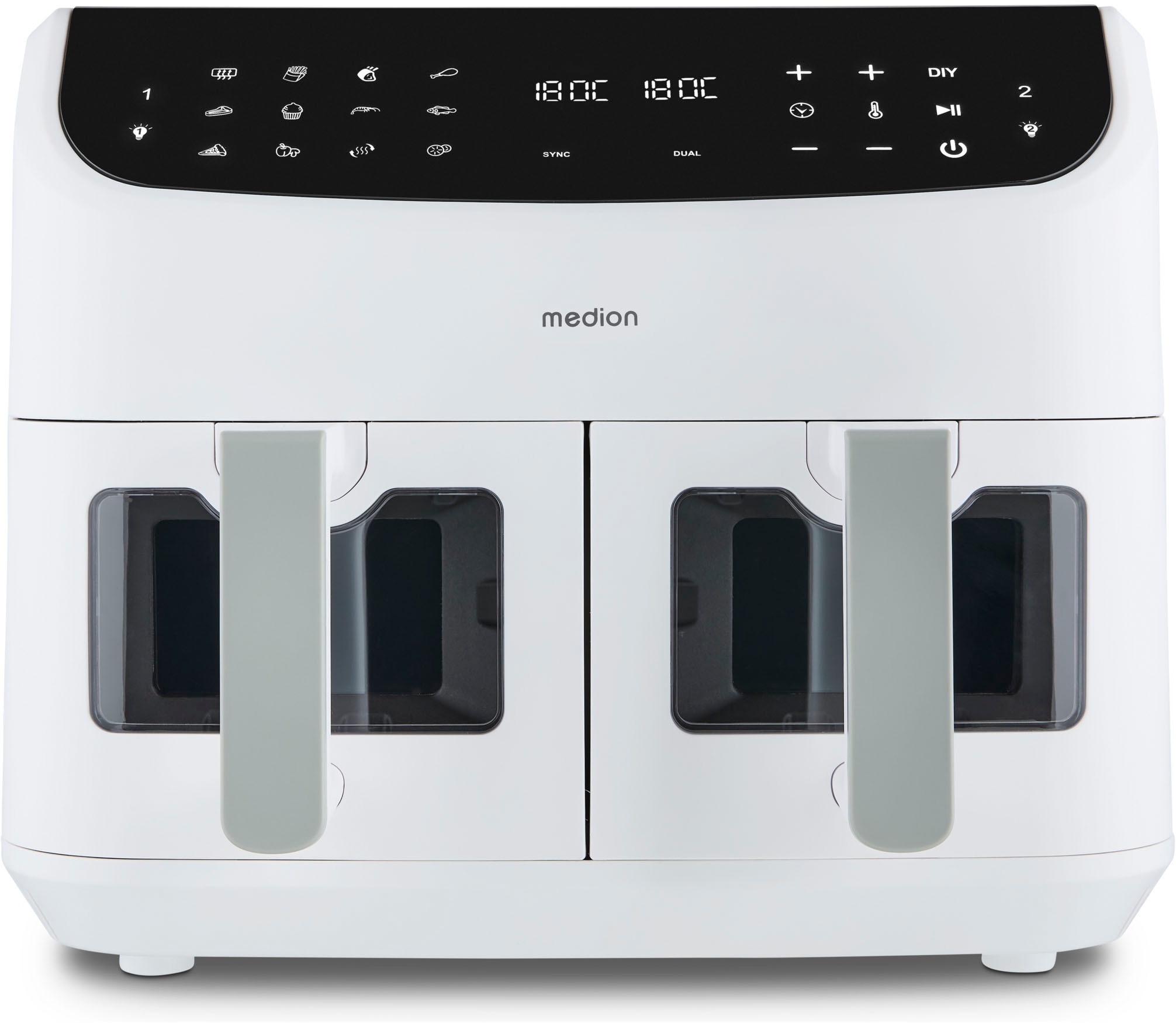 Medion® Heißluftfritteuse »MD 11760 P20XXL Twin«, 2400 W, Temperatur 50 - 2 günstig online kaufen