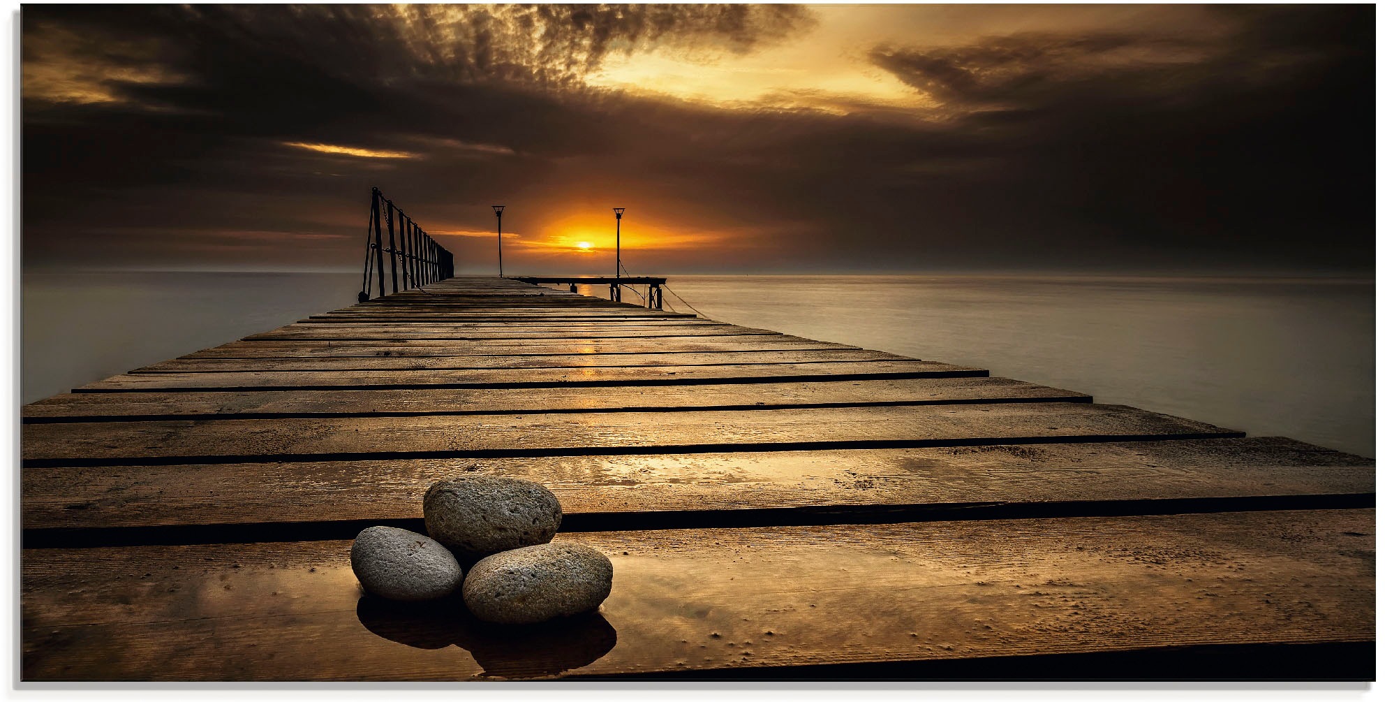 Artland Glasbild »Sonnenaufgang am Schwarzen Meer«, Sonnenaufgang & -unterg günstig online kaufen