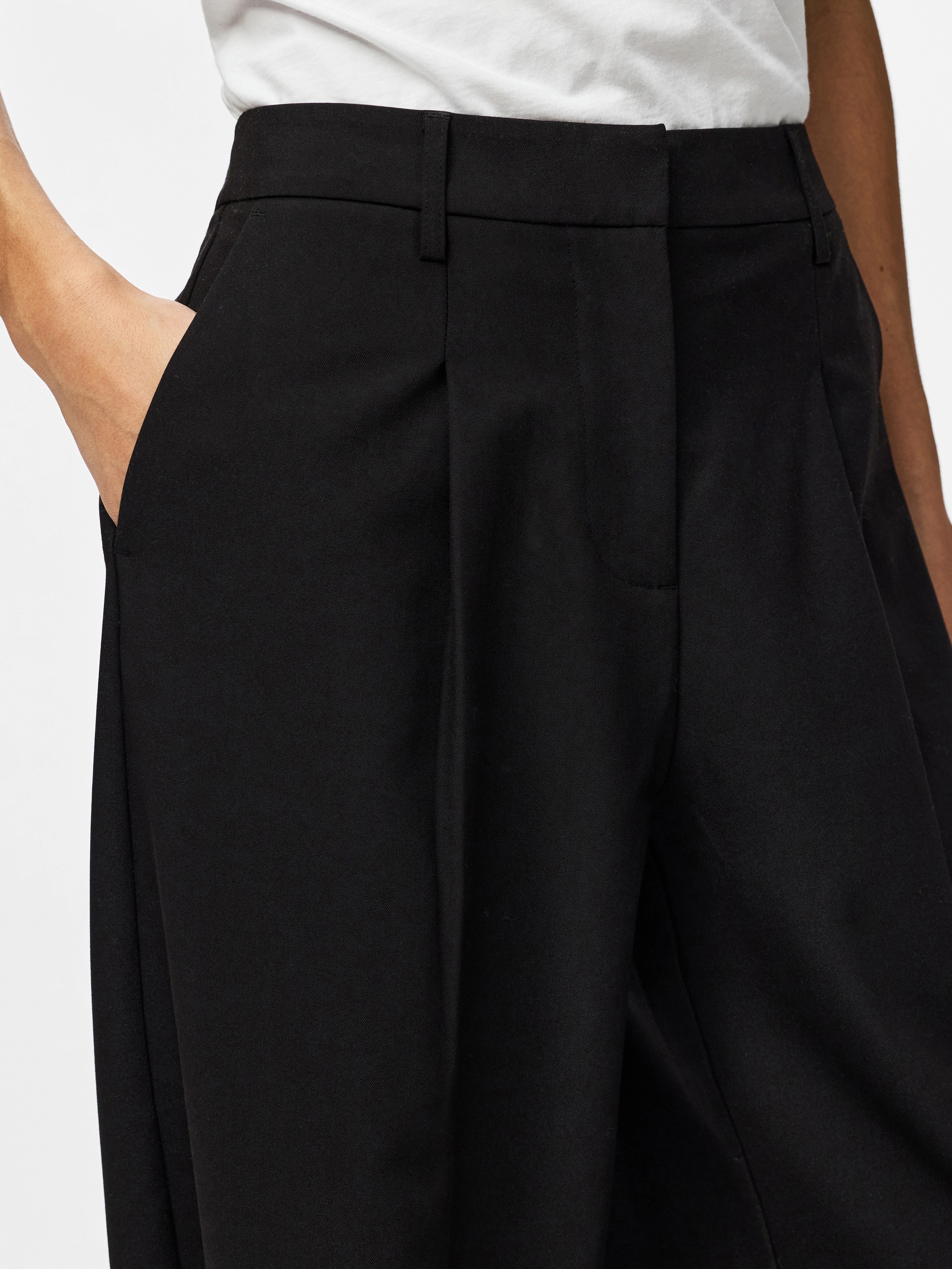pieces Anzughose »PCBOSELLA MW BARREL PANTS NOOS BC«  Materialmix, barrel fit