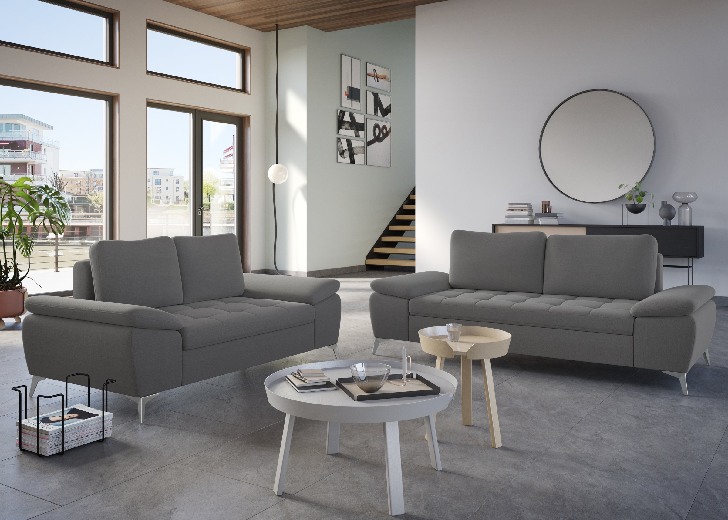 sit&more 2-Sitzer »Latigo«, mit hochwertigen Metallfüßen