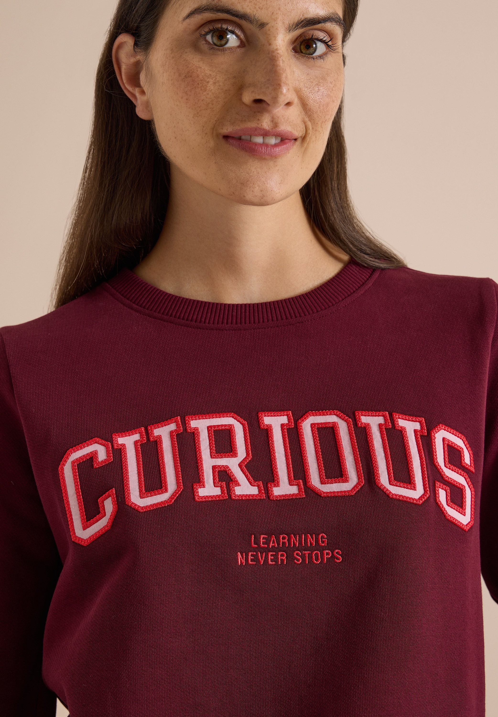 Cecil Sweater , mit Rundhals und Stickerei
