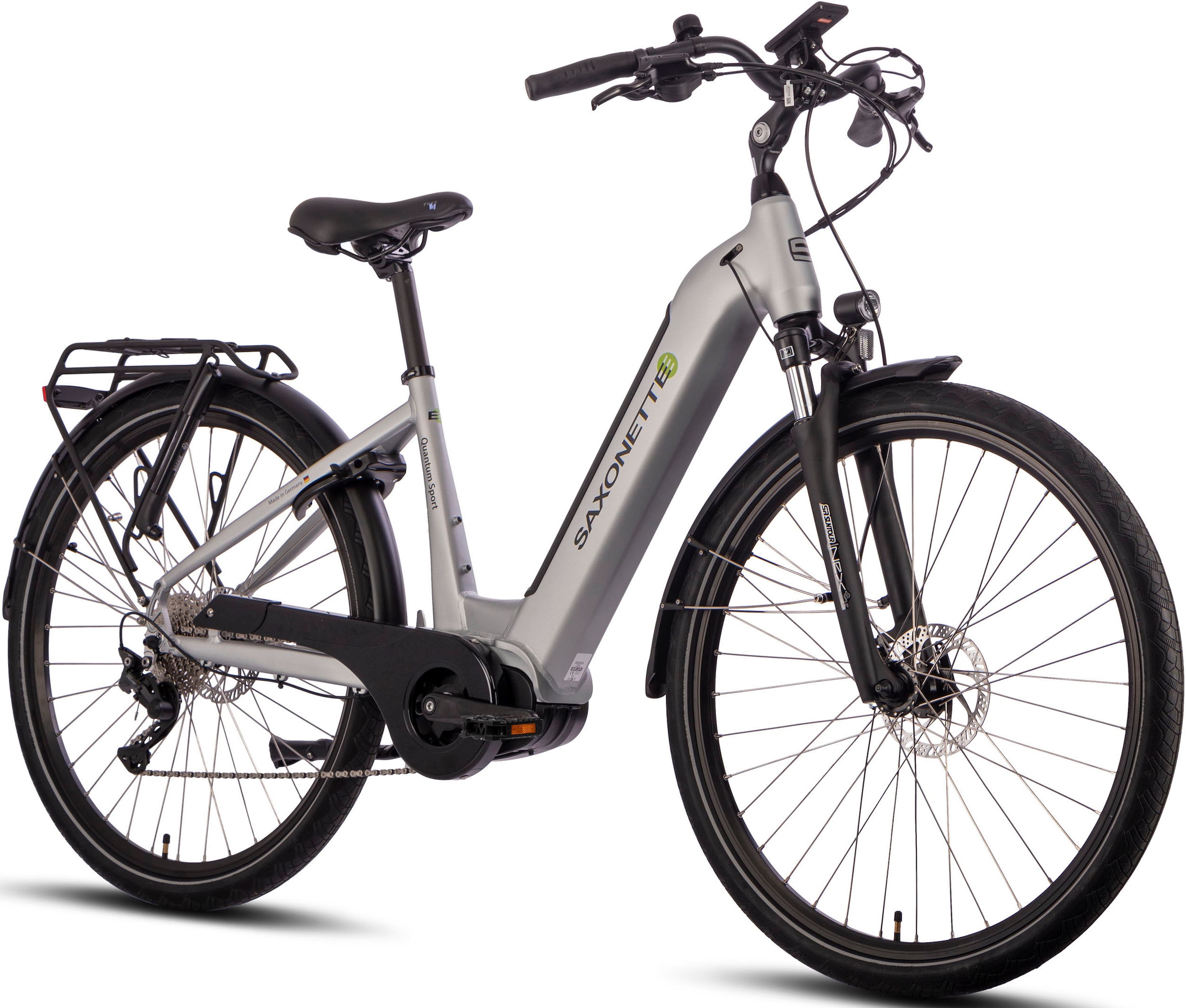 SAXONETTE E-Bike »Quantum Sport Wave«, 10 Gang, Shimano, Mittelmotor 250 W, Pedelec, Elektrofahrrad für Damen u. Herren