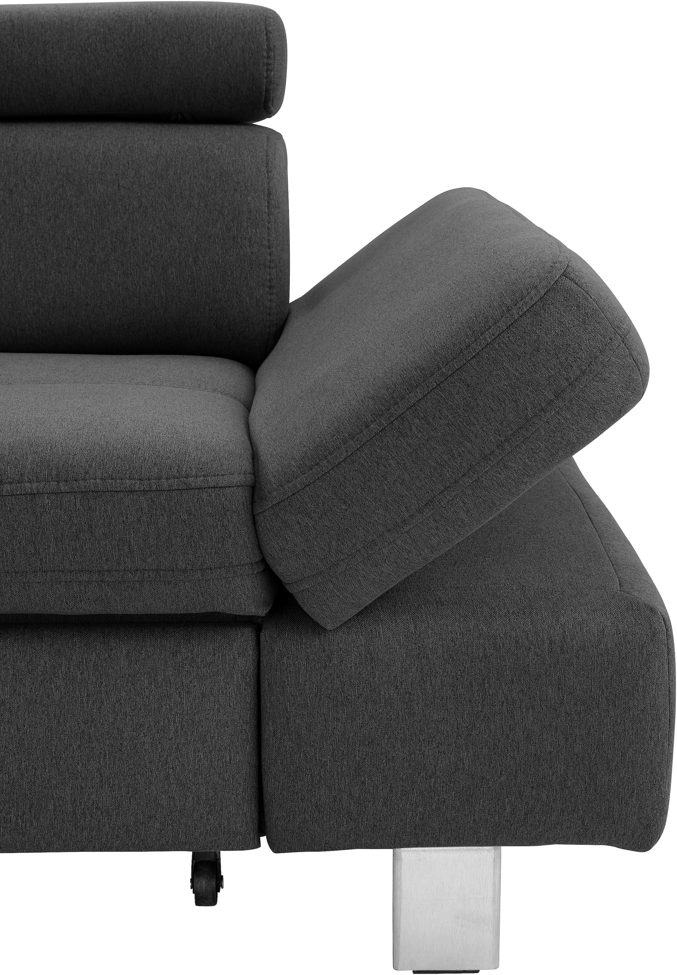 exxpo - sofa fashion Ecksofa »Fiji, L-Form«, mit Kopf- bzw. Rückenverstellung, wahlweise mit Bettfunktion